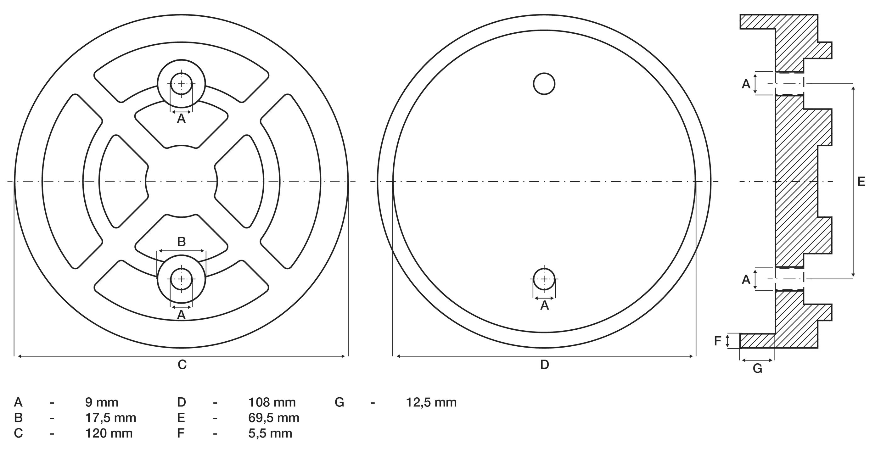 Placa de cauciuc | pentru platforme elevatoare | o 120 mm [2]