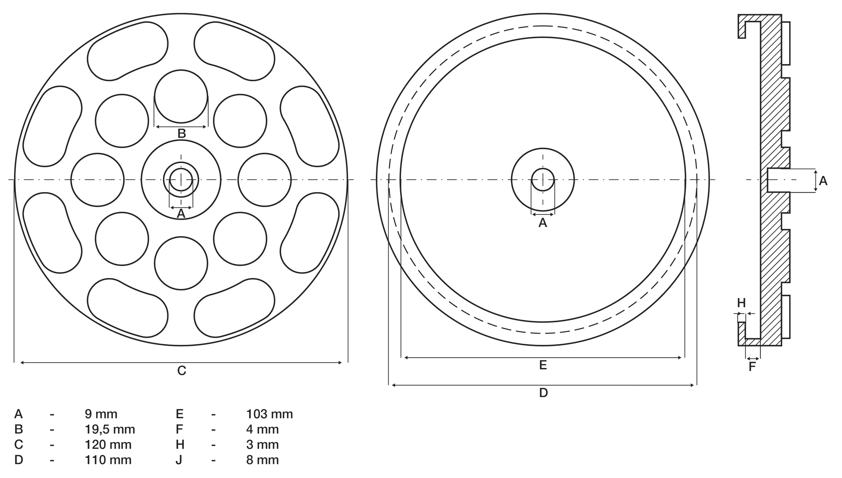 Placa de cauciuc | pentru platforme elevatoare | o 120 mm [2]