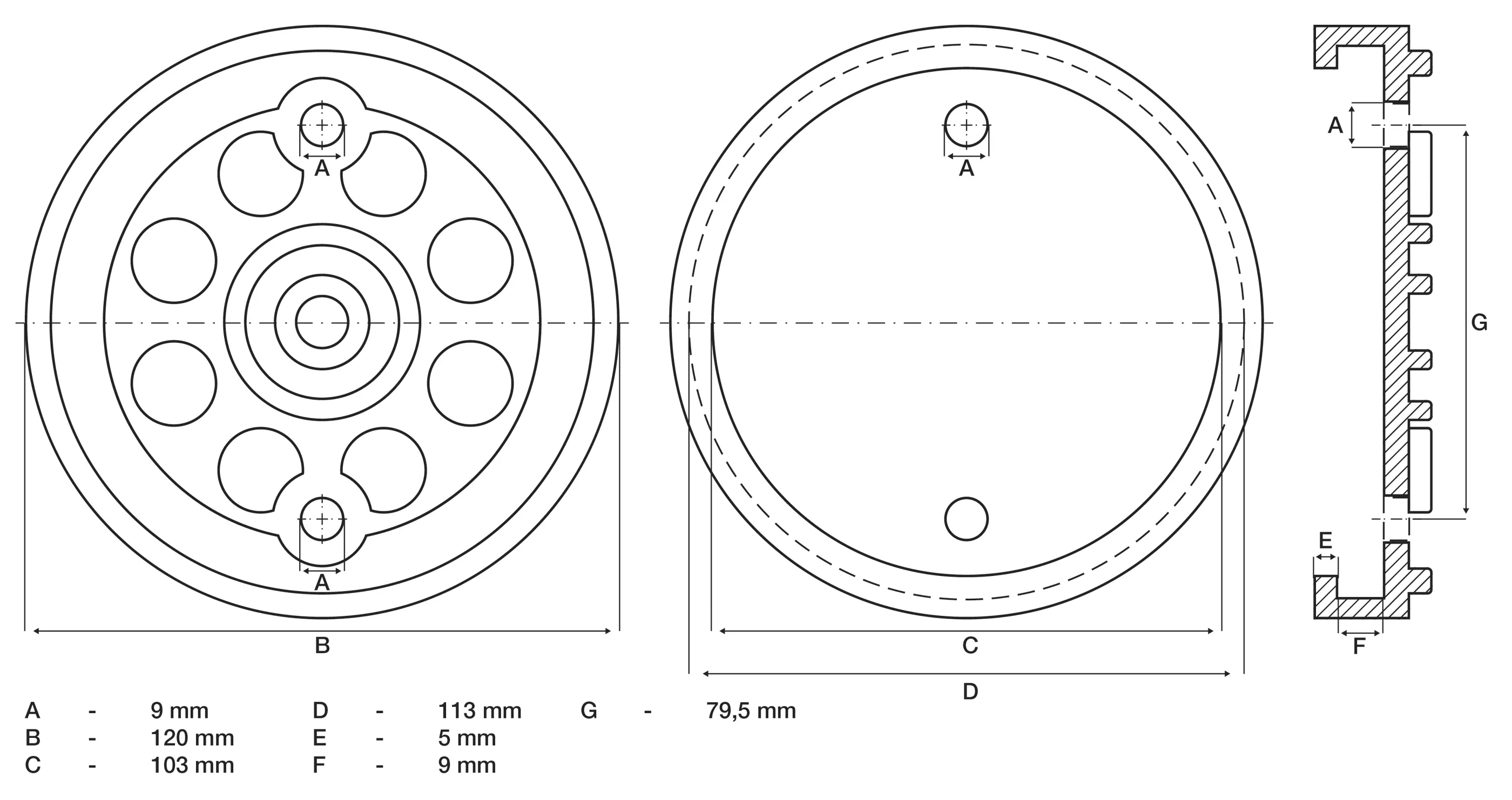 Placa de cauciuc | pentru platforme elevatoare | o 120 mm [2]