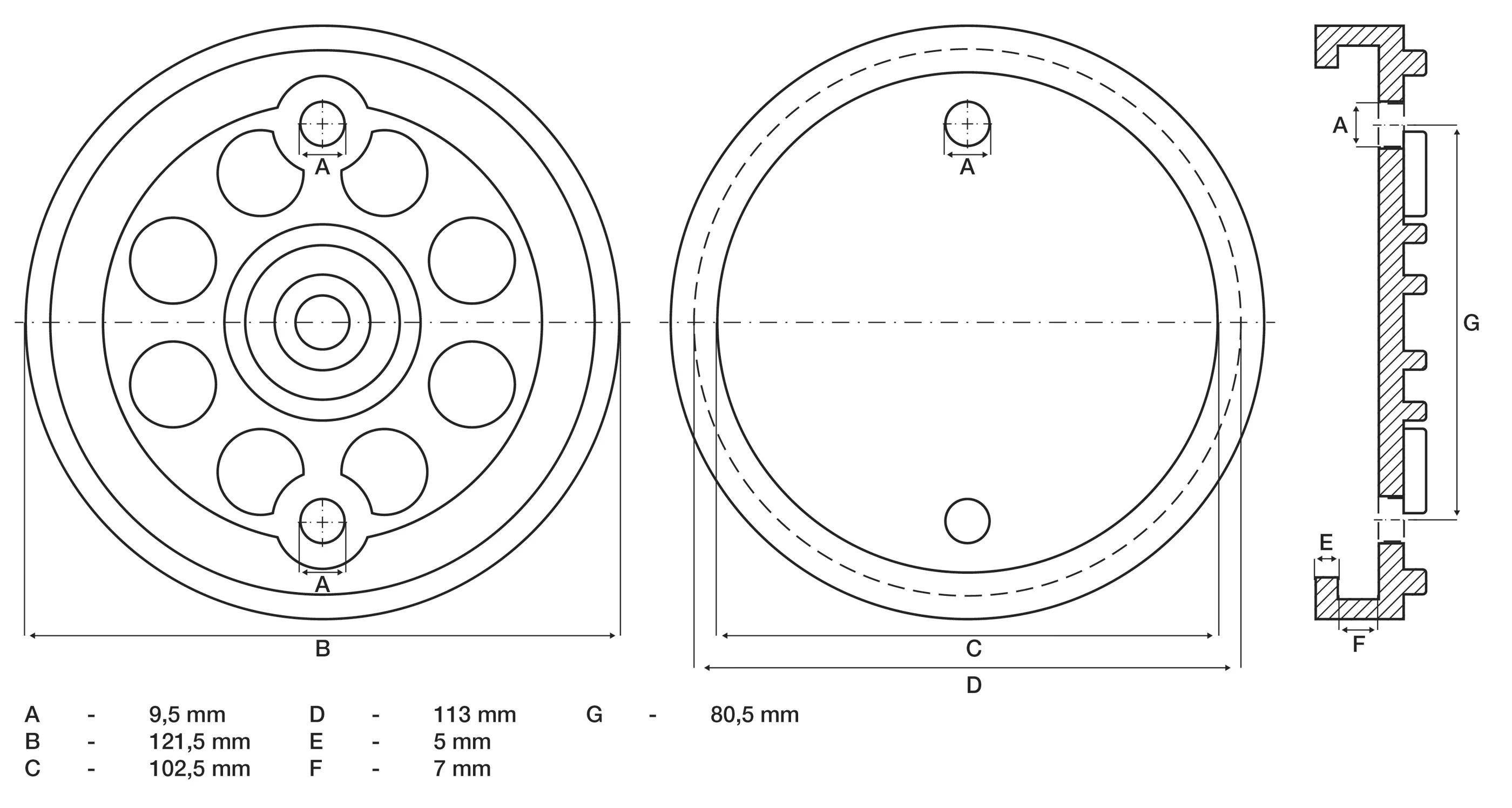 Placa de cauciuc | pentru platforme elevatoare | o 120 mm [2]