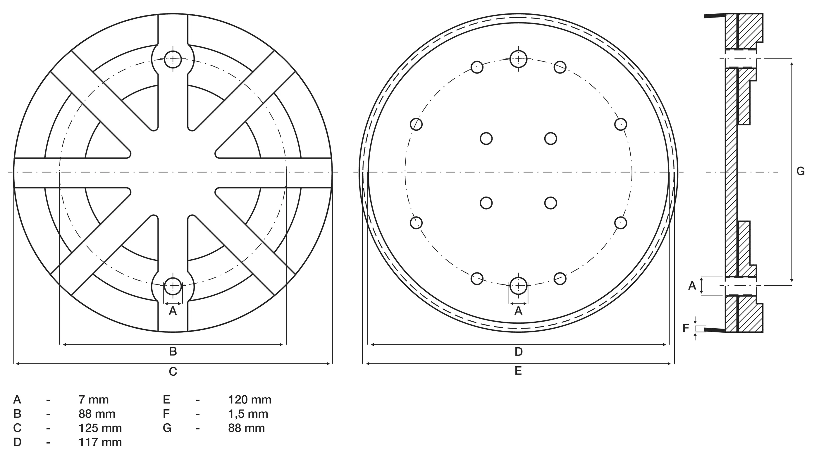 Placa de cauciuc | pentru platforme elevatoare | o 125 mm [2]