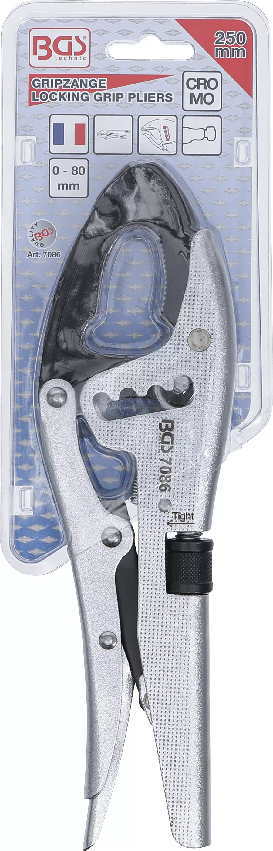 Cleste autoblocant | reglare rapida 4 pozitii | Capete bacuri pivotante | tip francez | 250 mm [4]