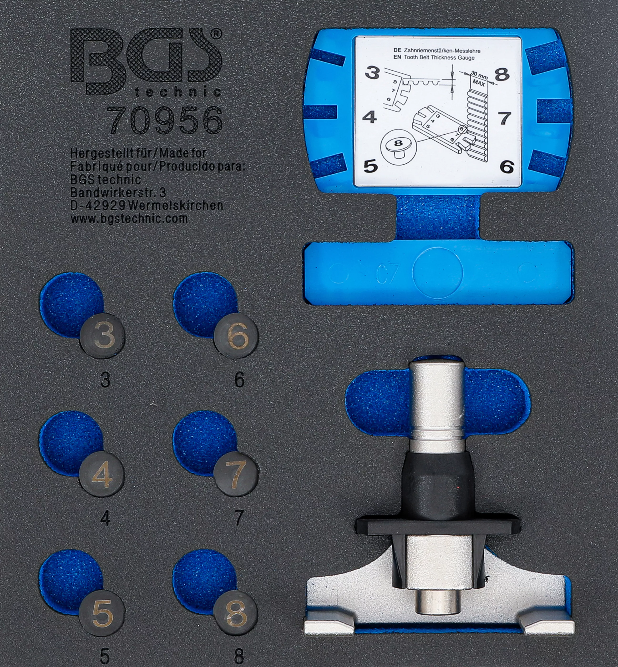 Cărucior atelier şi accesorii - Suport organizator pentru carucior 1/6: Set Tester tensiune curea dintata si instrument de masurare