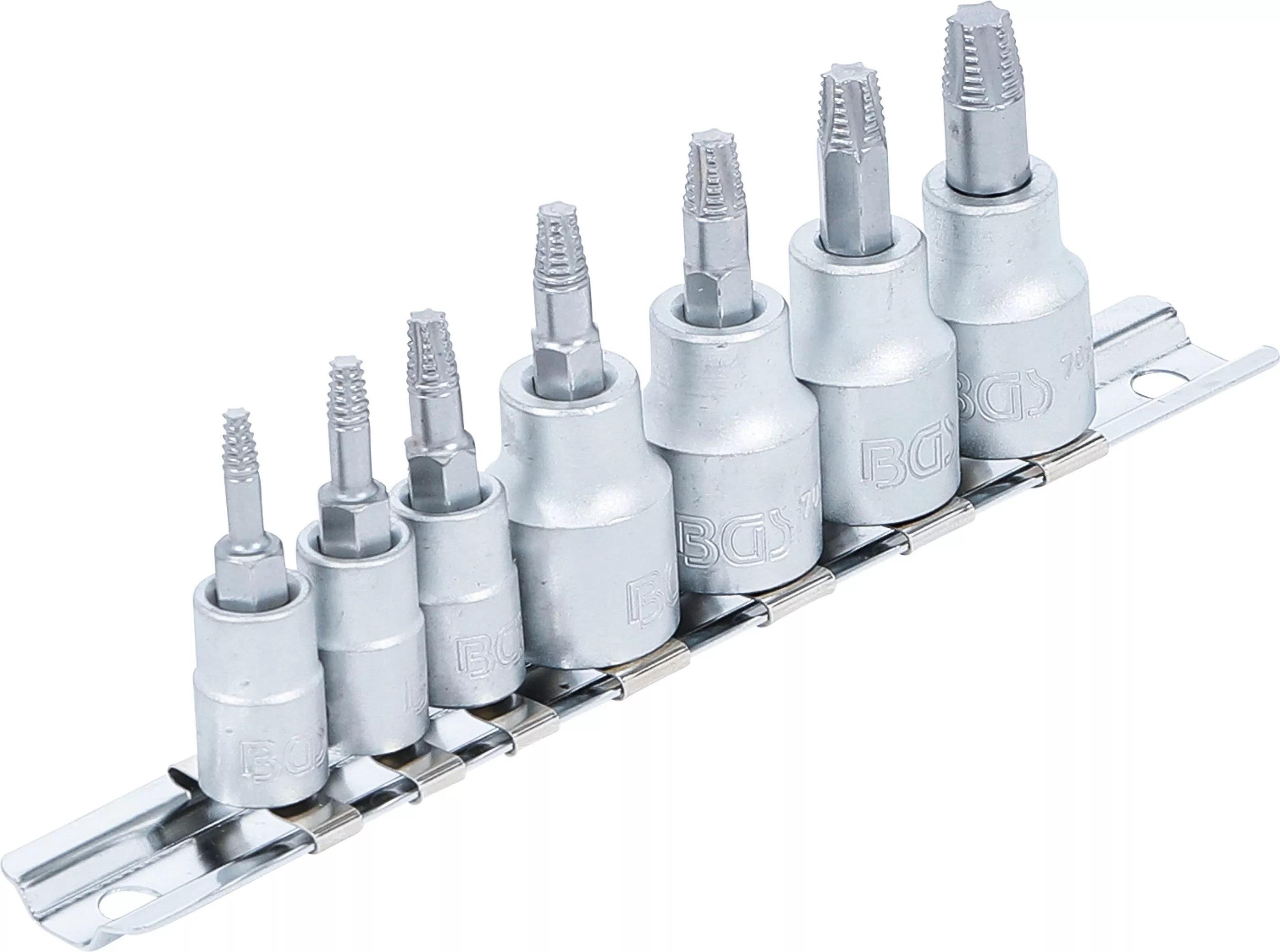 Set extractoare suruburi | 6,3 mm (1/4") / 10 mm (3/8") | pentru profil T defect (pentru Torx) | T10 - T40 | 7 piese [2]