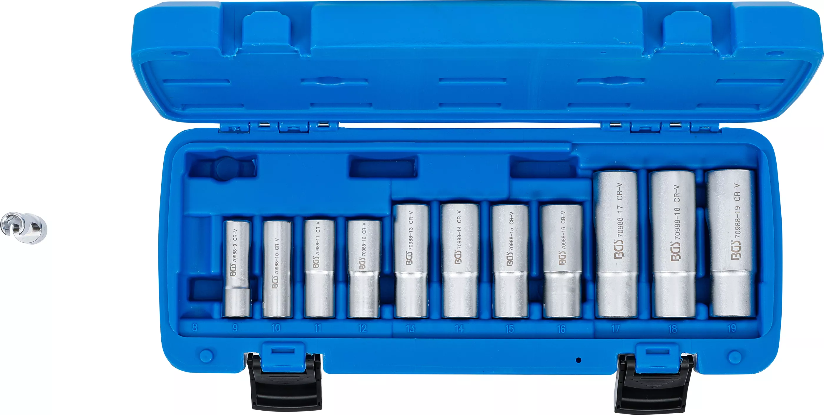 Set capete chei tubulare speciale, cu fanta | 10 mm (3/8") | 8 - 19 mm | 12 piese [5]