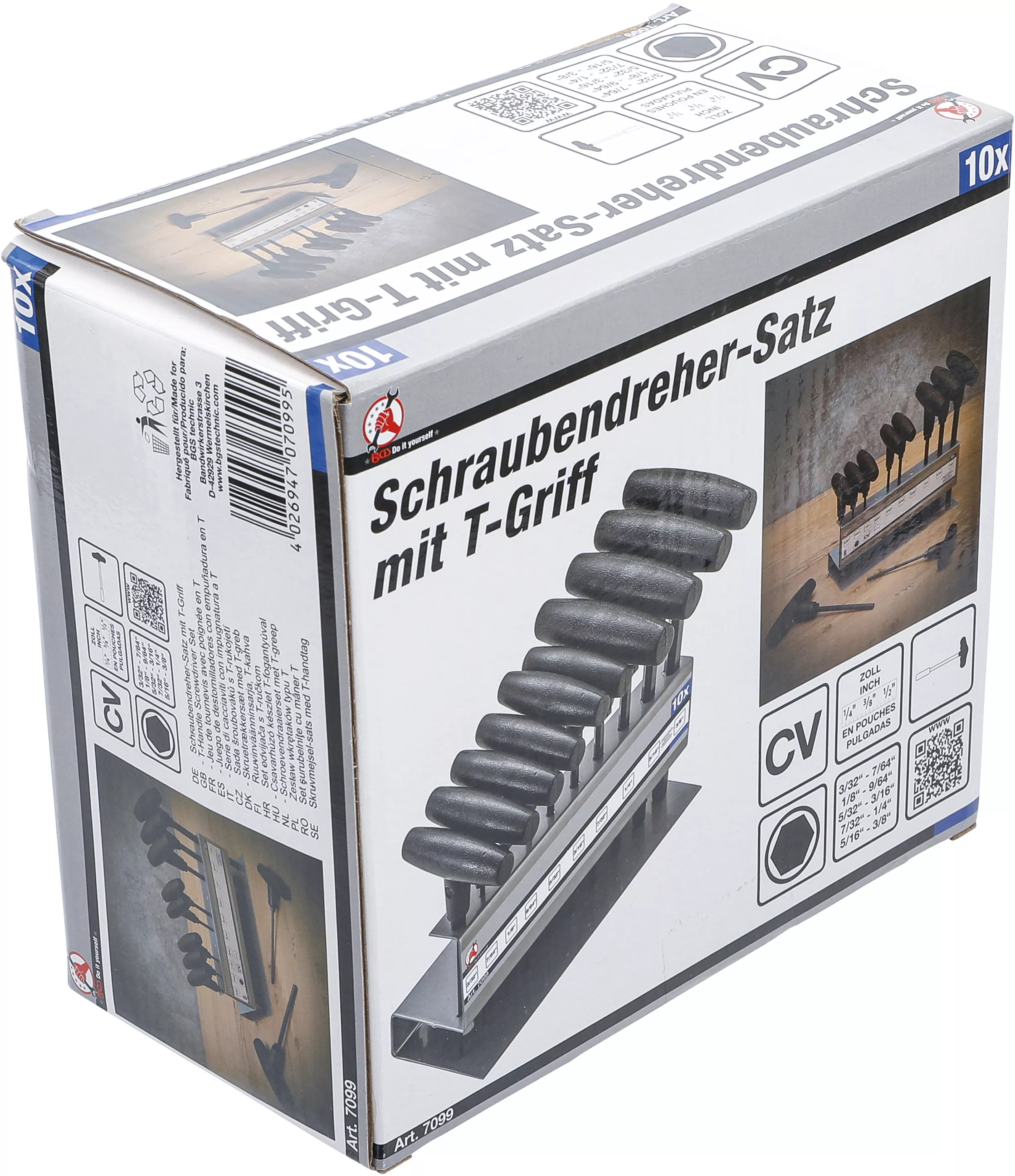Set surubelnite cu maner T | Dimensiuni in toli | hexagon interior 3/32" - 3/8" | 10 piese [4]