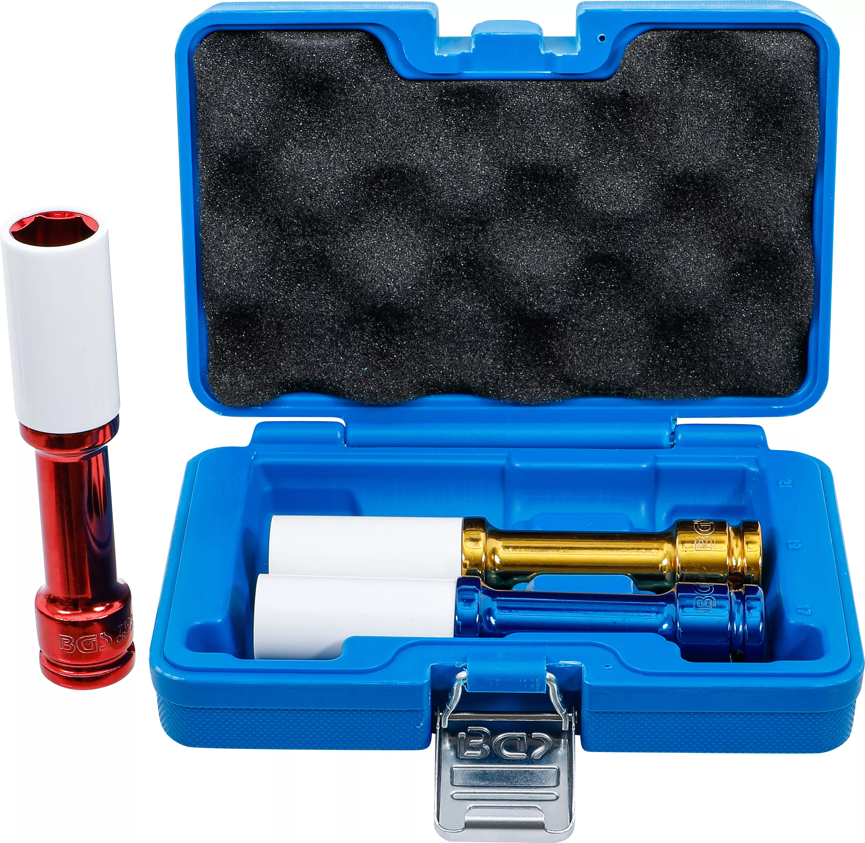 Set capete cheie de impact cu protectie | 12,5 mm (1/2") | 150 mm adanc | 17 / 19 / 21 mm | 3 piese [1]