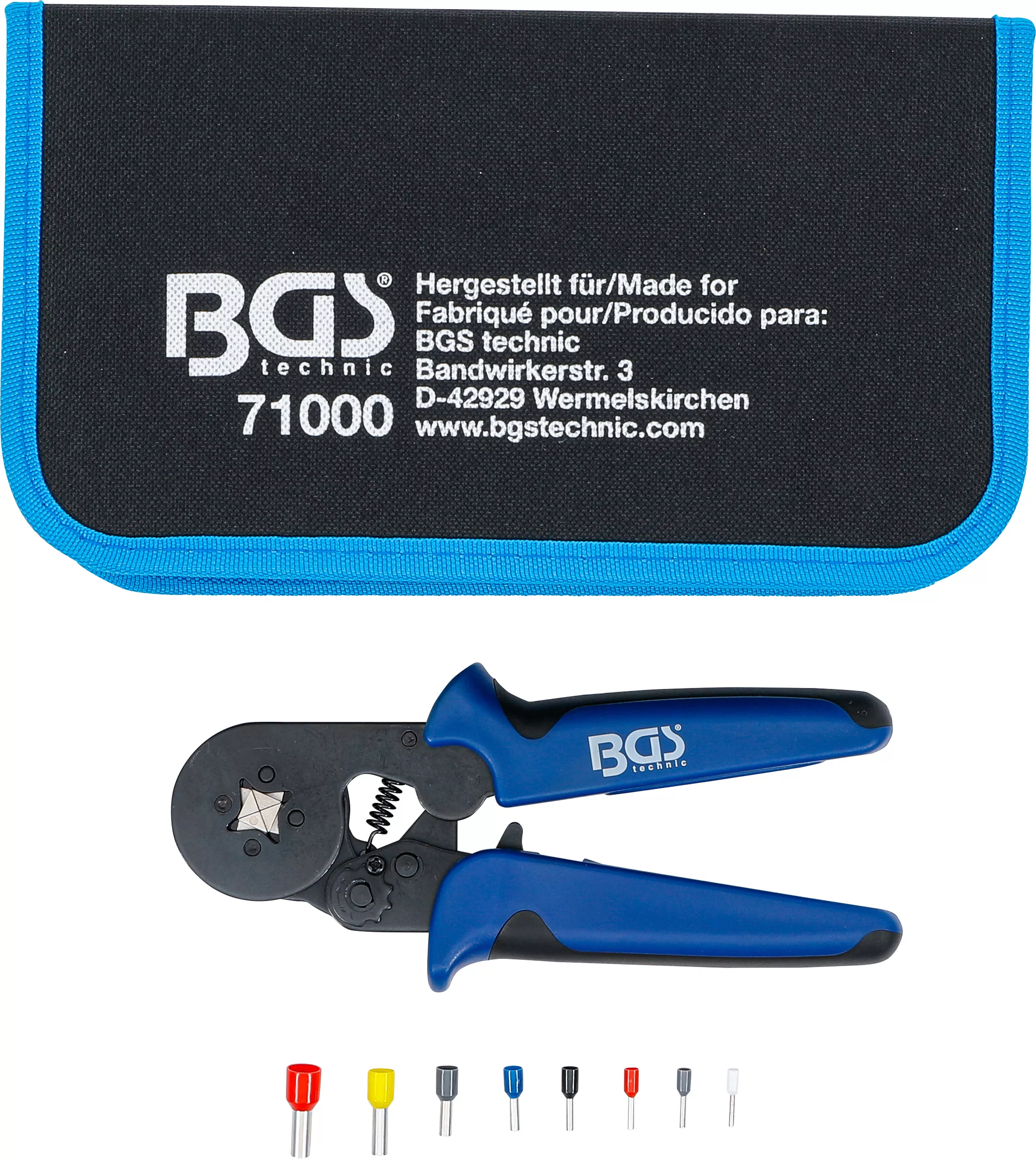 Cleste sertizare pentru papuci tubulari sertizati 0,25 - 10 mm² | cu sortiment de papuci tubulari sertizati 0,5 - 10 mm² [3]