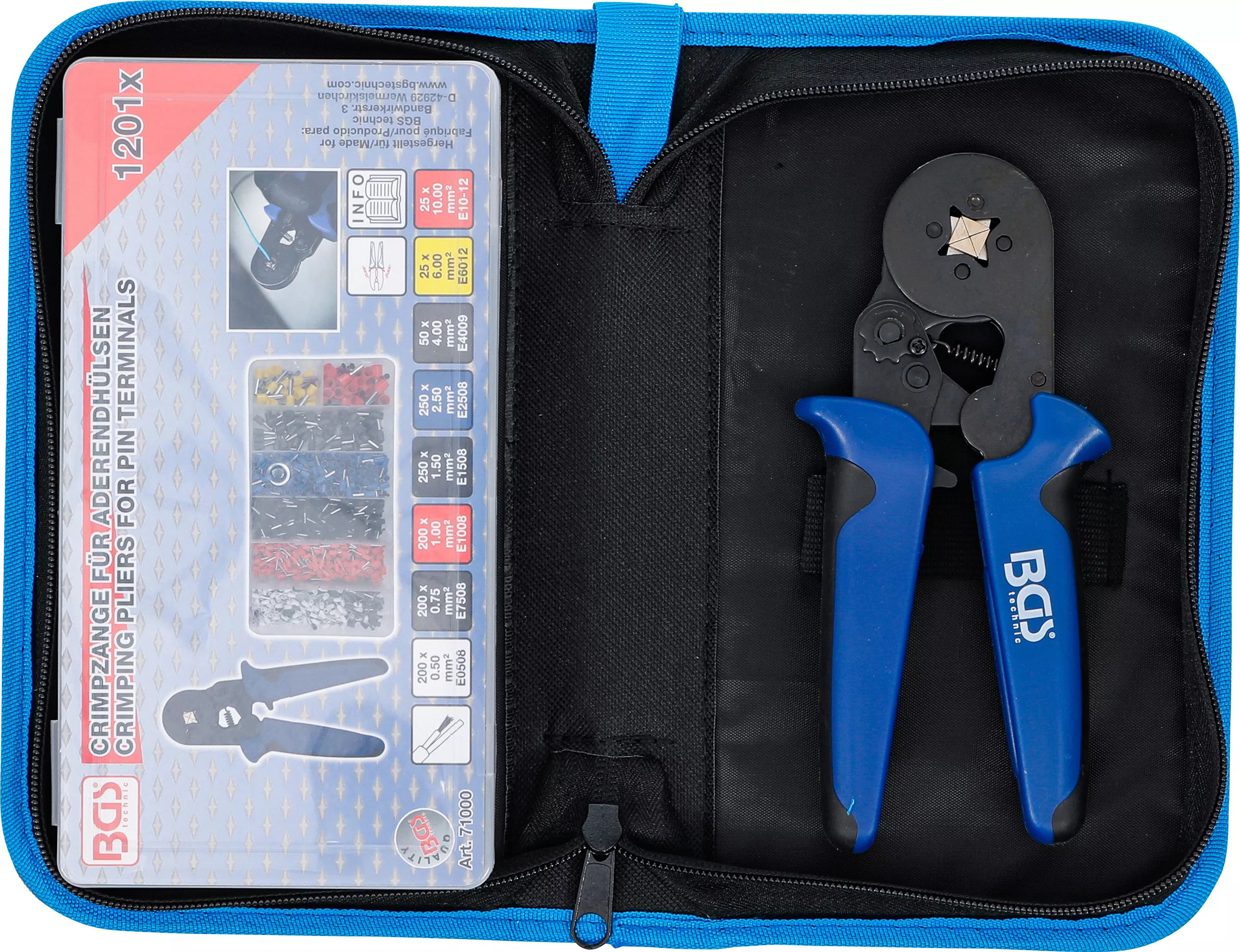 Cleste sertizare pentru papuci tubulari sertizati 0,25 - 10 mm² | cu sortiment de papuci tubulari sertizati 0,5 - 10 mm² [4]