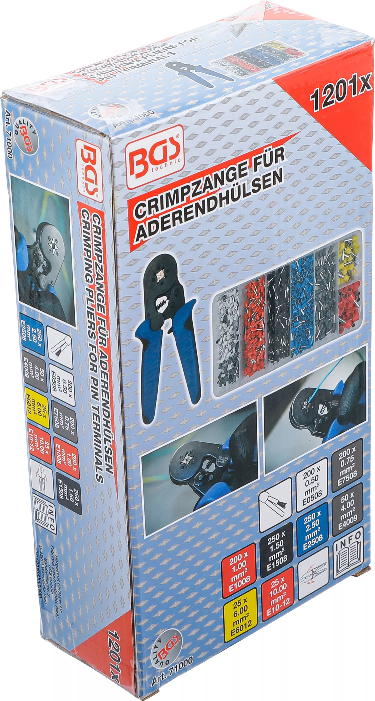Cleste sertizare pentru papuci tubulari sertizati 0,25 - 10 mm² | cu sortiment de papuci tubulari sertizati 0,5 - 10 mm² [9]