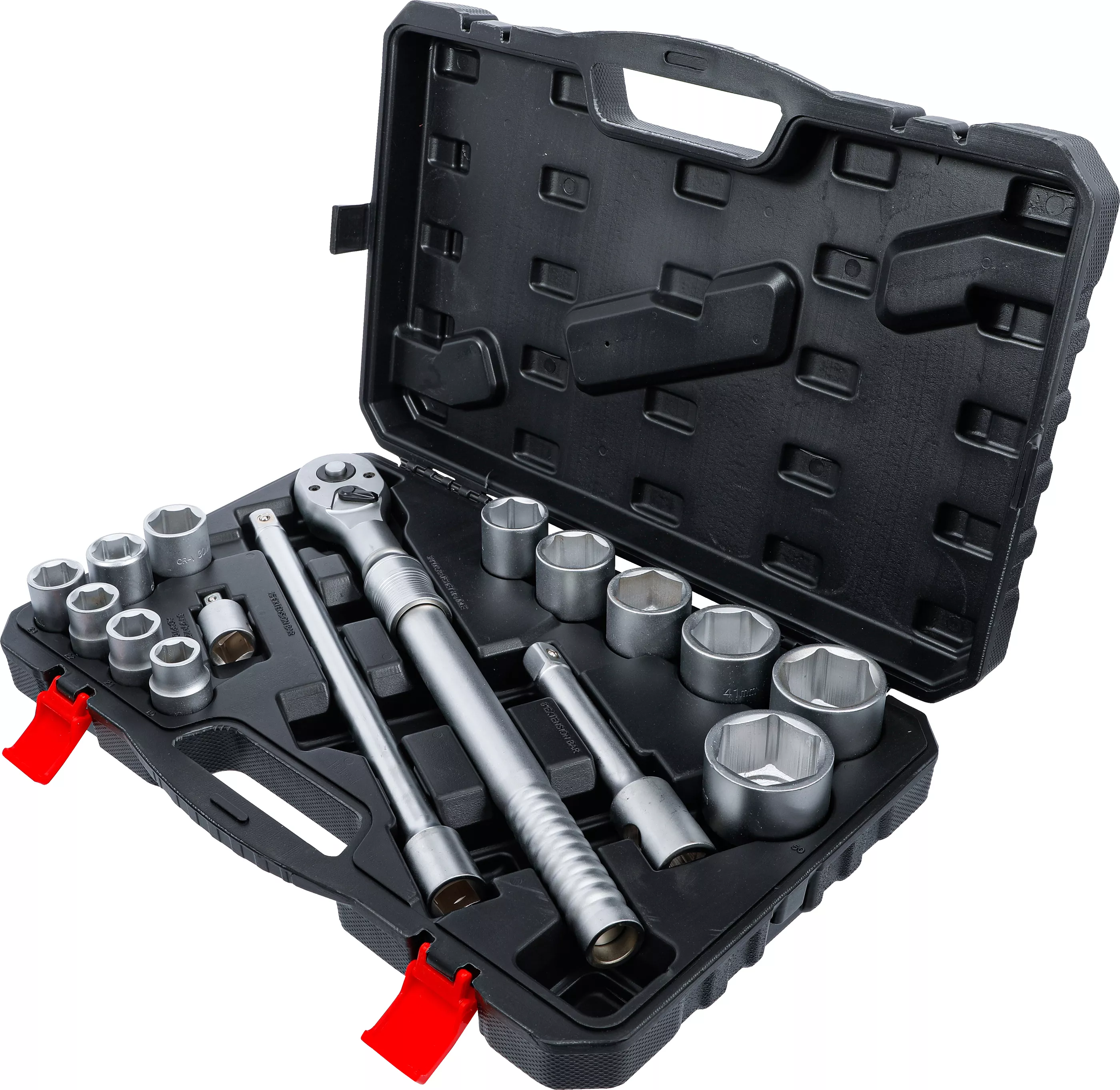 Set chei tubulare | cu clichet reversibil, extractabil | 20 mm (3/4") | 19 - 50 mm | 16 piese [3]