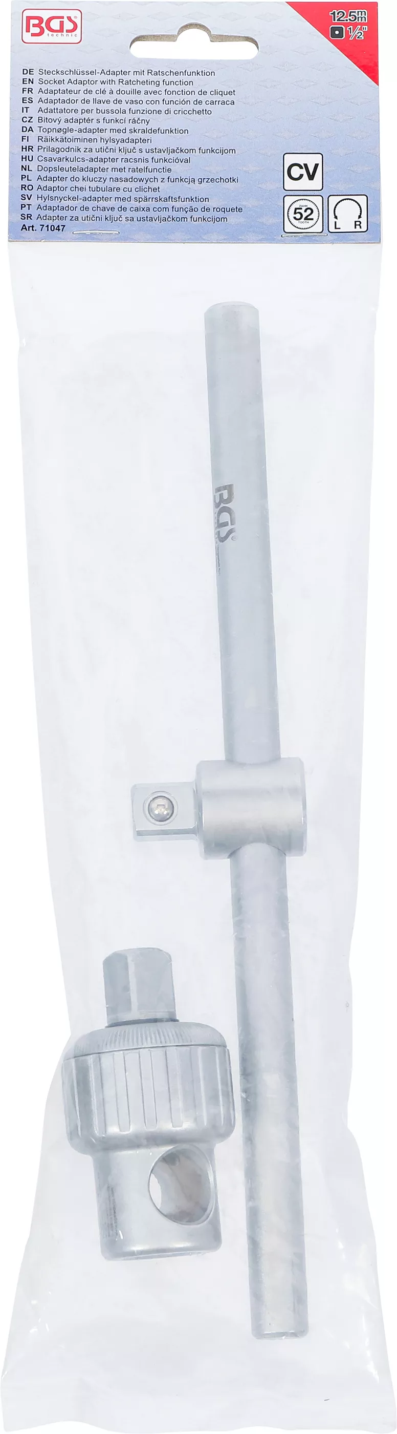 Adaptor chei tubulare cu clichet | cu maner culisant | 12,5 mm (1/2") [6]