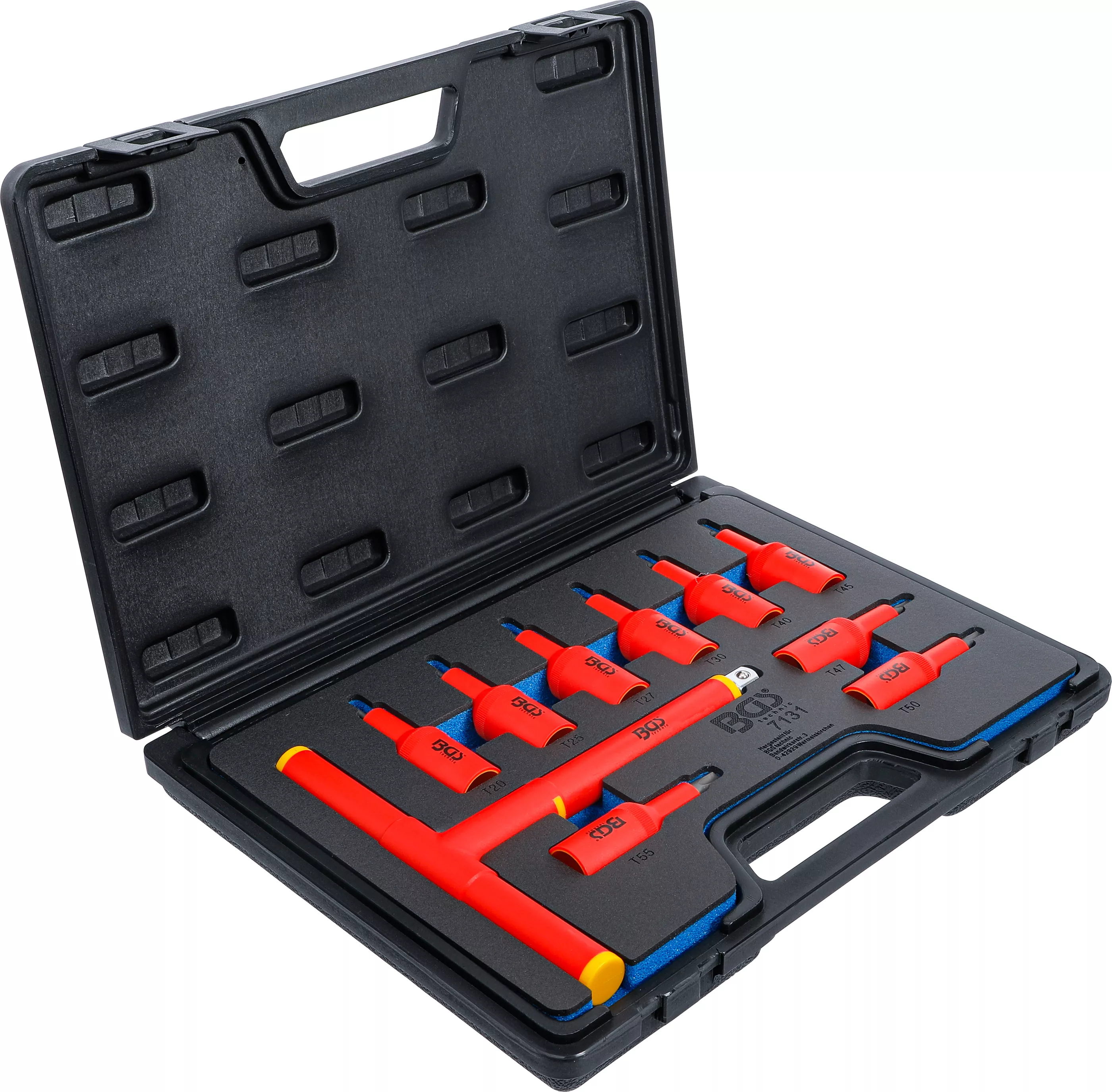 Set capete biti VDE | Antrenare patrat interior 12,5 mm (1/2") | Profil T (pentru Torx) T20 - T55 | 10 piese [4]