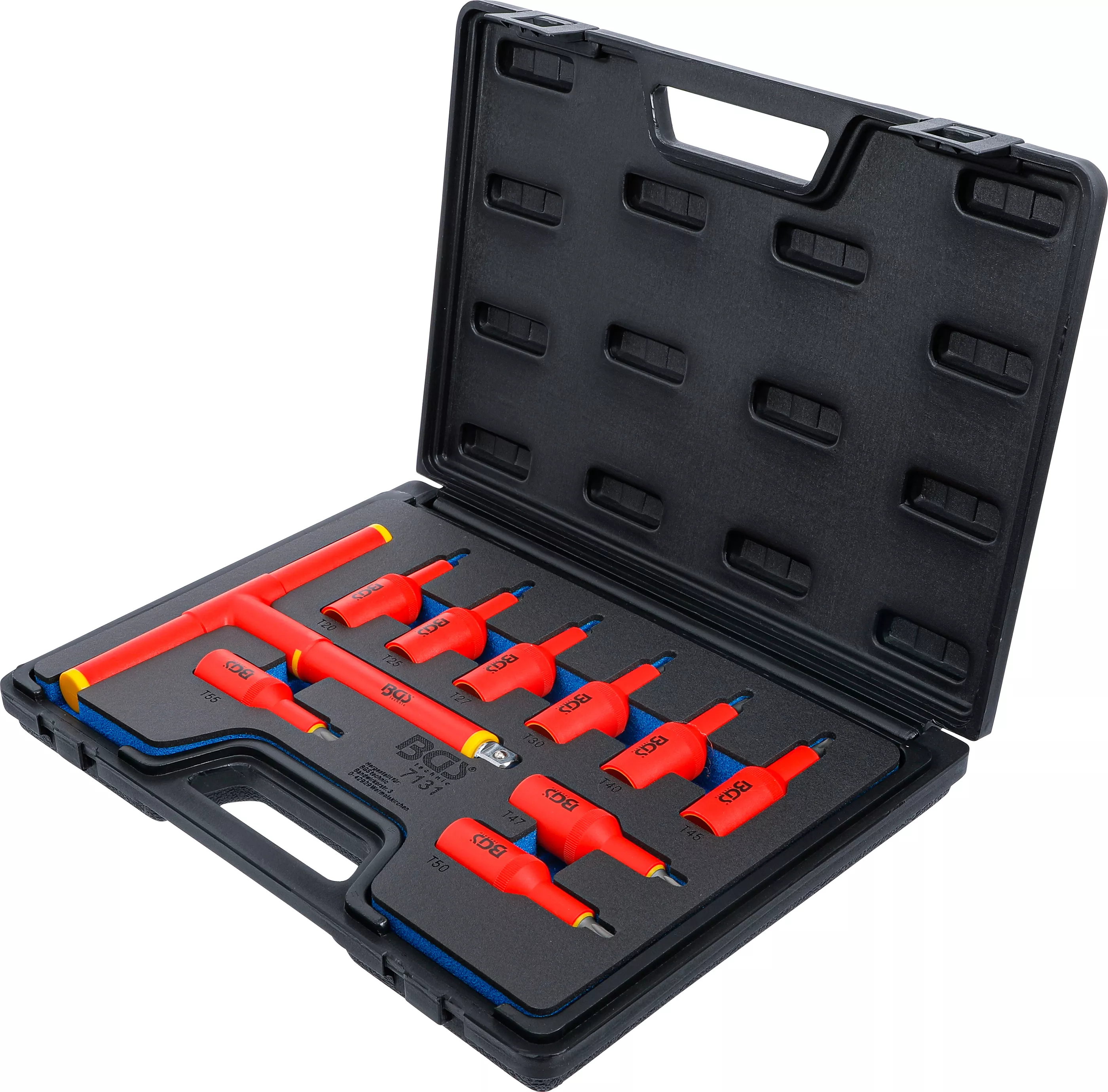 Set capete biti VDE | Antrenare patrat interior 12,5 mm (1/2") | Profil T (pentru Torx) T20 - T55 | 10 piese [5]