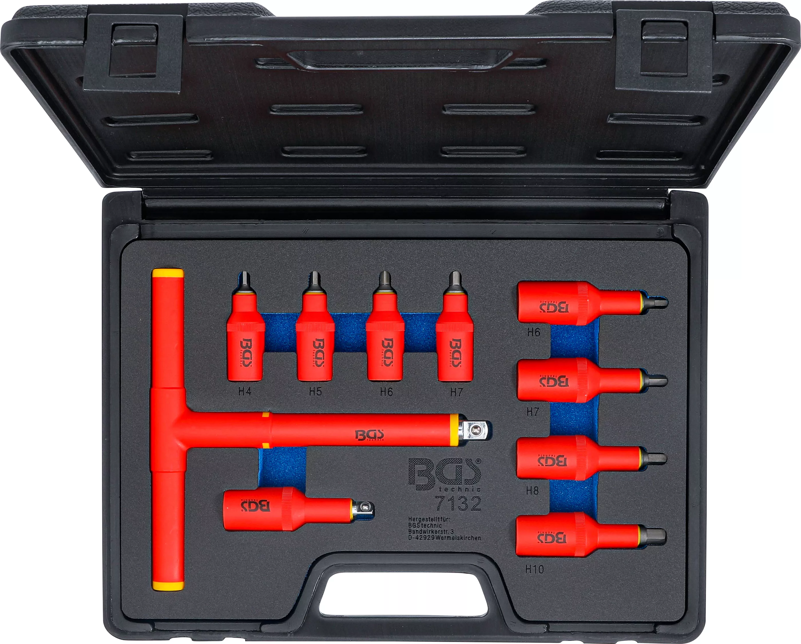 Bituri - Set capete biti VDE | Antrenare patrat interior 10 mm (3/8") / 12,5 mm (1/2") | hexagon interior 4 - 10 mm | 10 piese