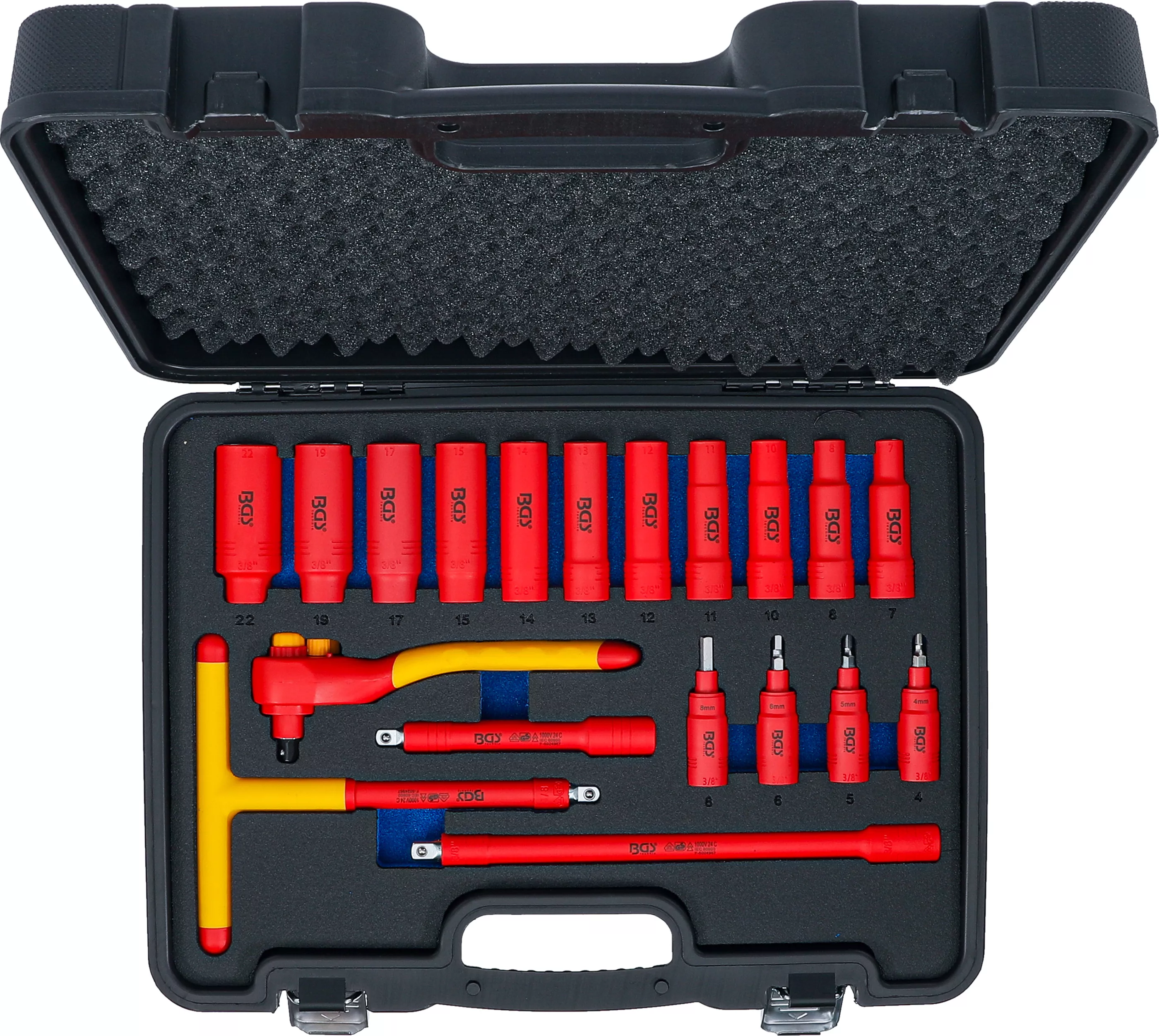 Set capete chei tubulare VDE si biti atasare | Antrenare patrat interior 10 mm (3/8") | 19 piese [4]
