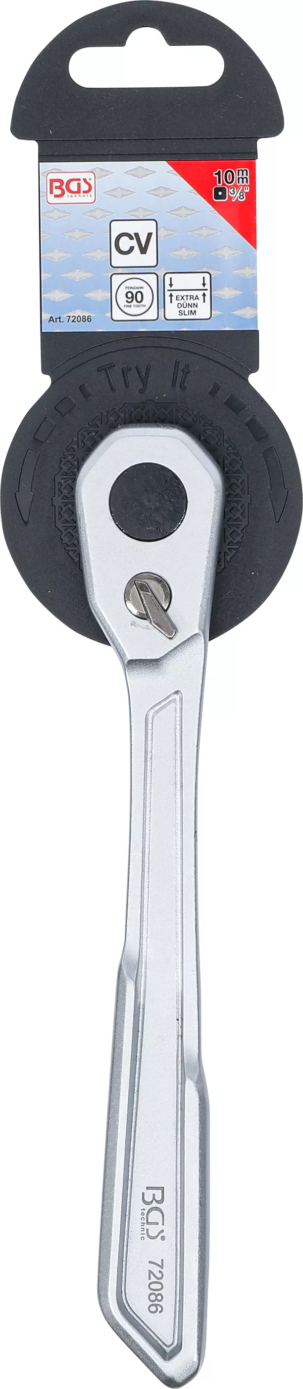 Clichet reversibil | extra plata | cu dantura fina | 10 mm (3/8") [6]