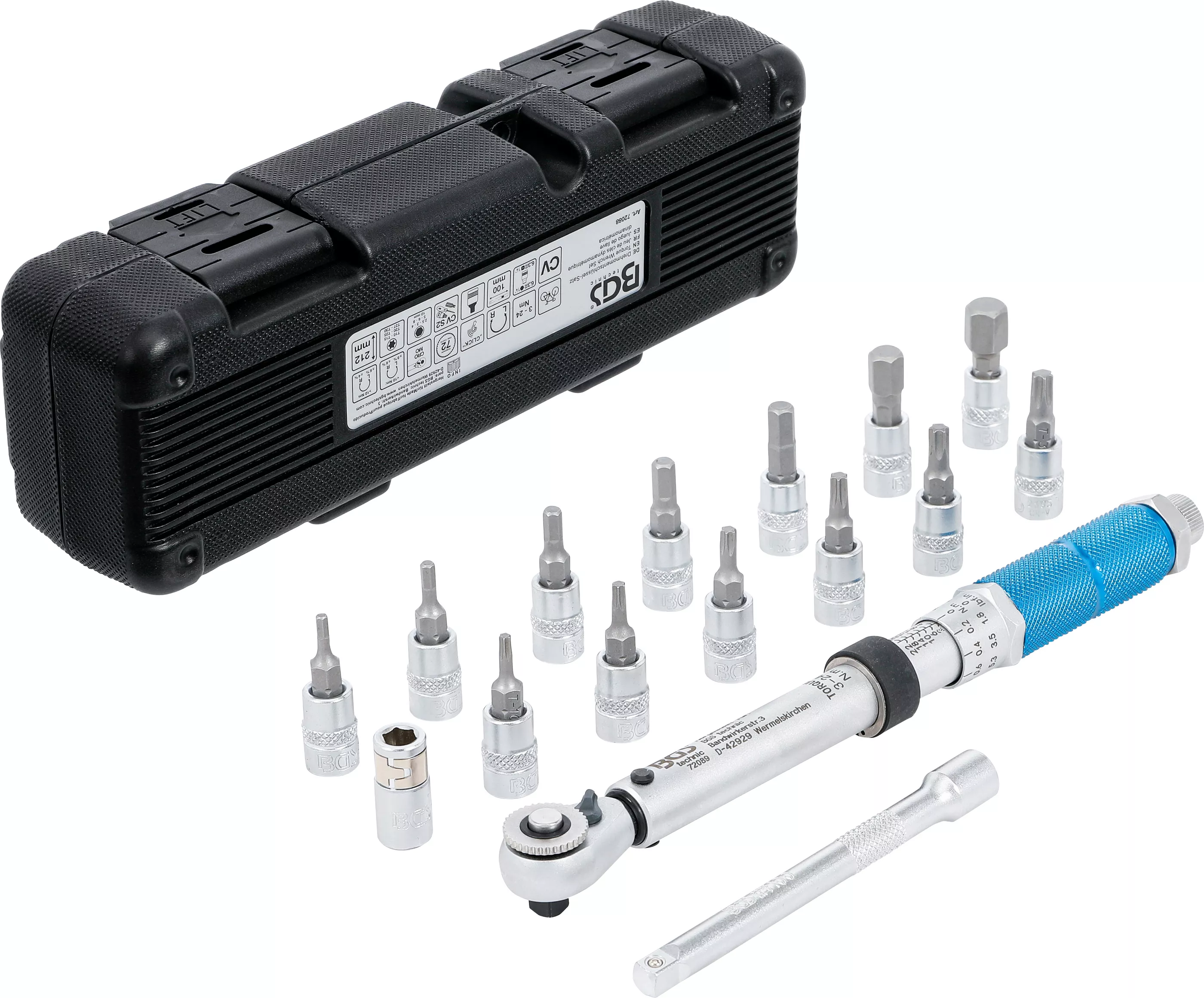 Chei dinamometrice - Set chei dinamometrice | 6,3 mm (1/4") | 3 - 24 Nm | 16 piese