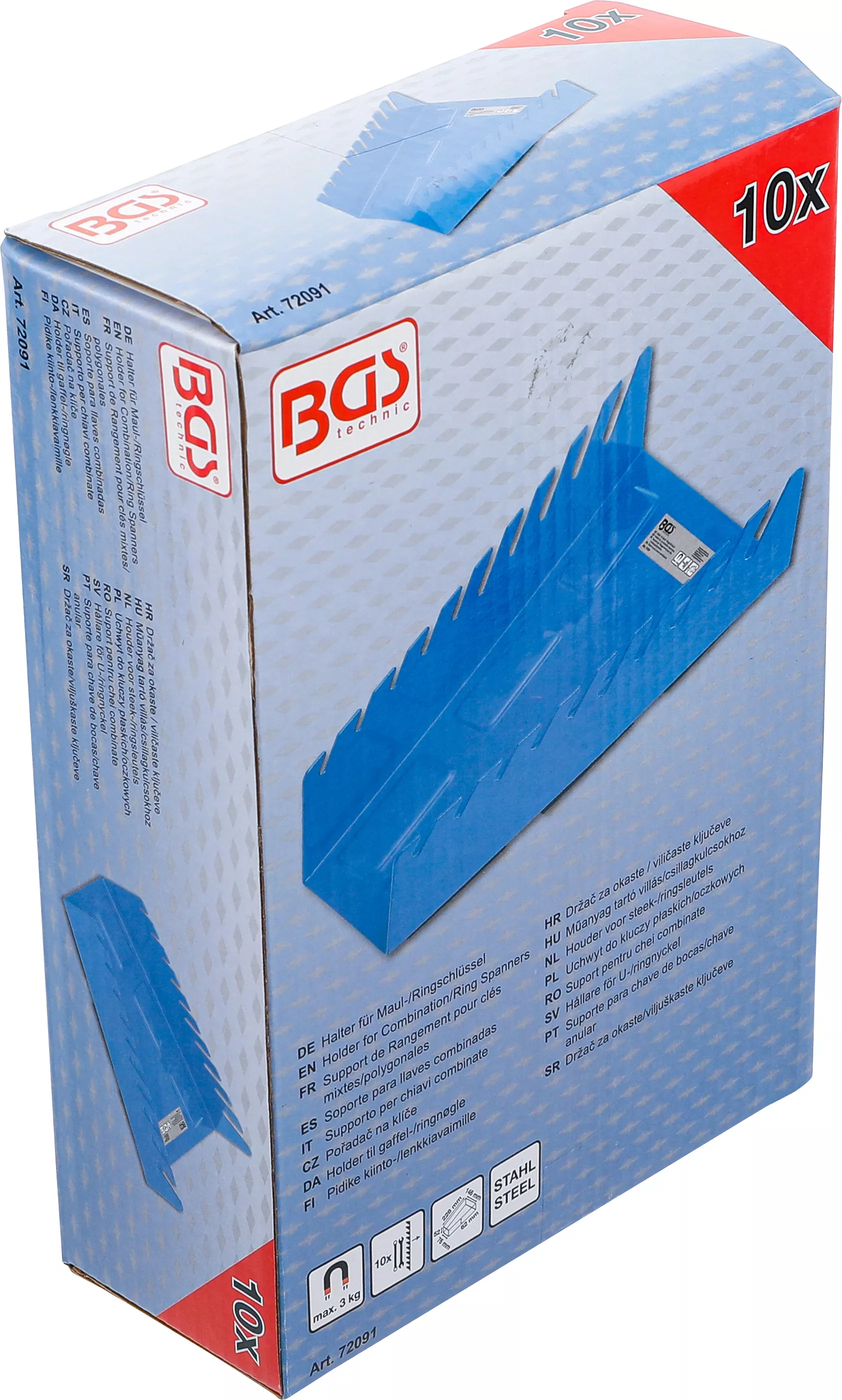 Suport magnetic pentru chei combinate | Metal | 10 locasuri [4]