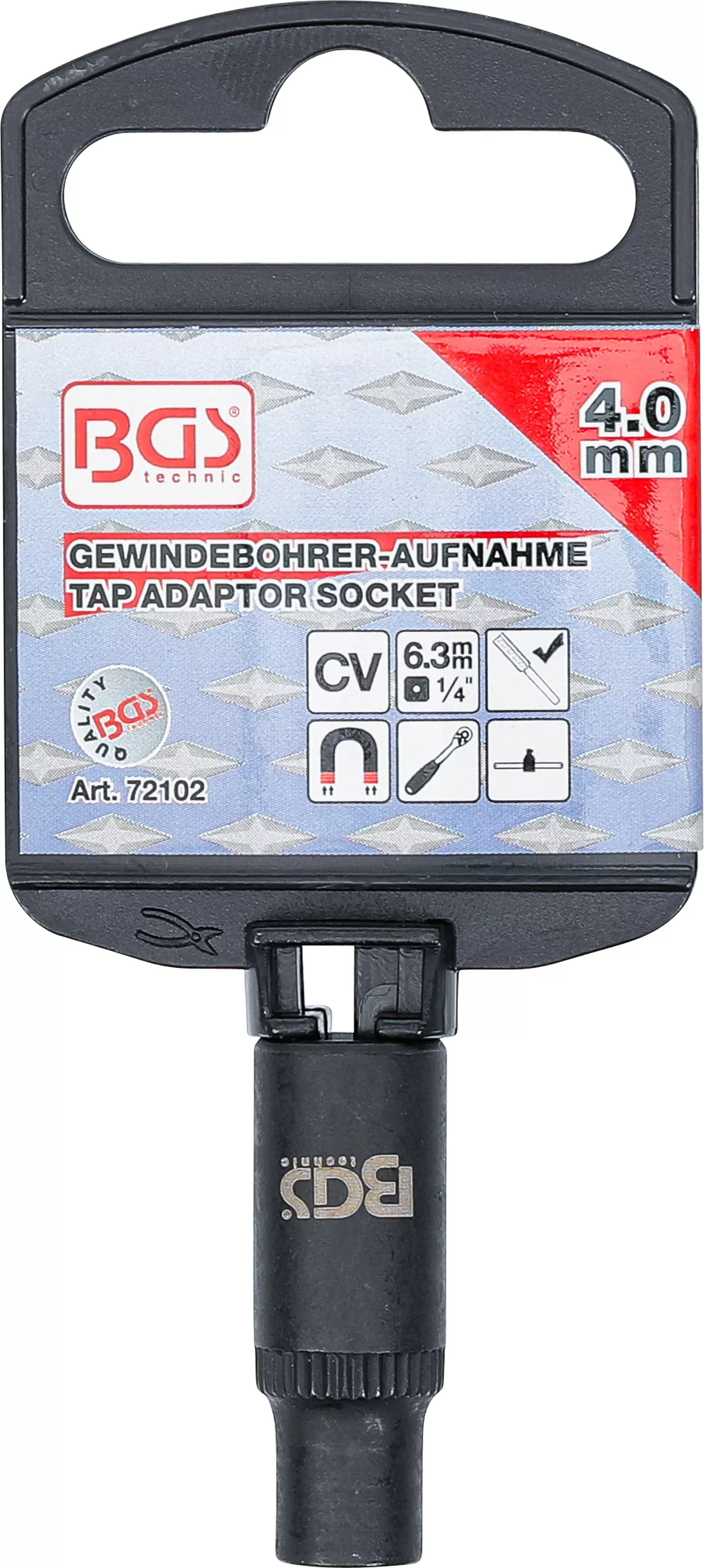Cap atasabil cheie tubulara pentru prindere tarozi | 6,3 mm (1/4") | 4,0 mm [3]