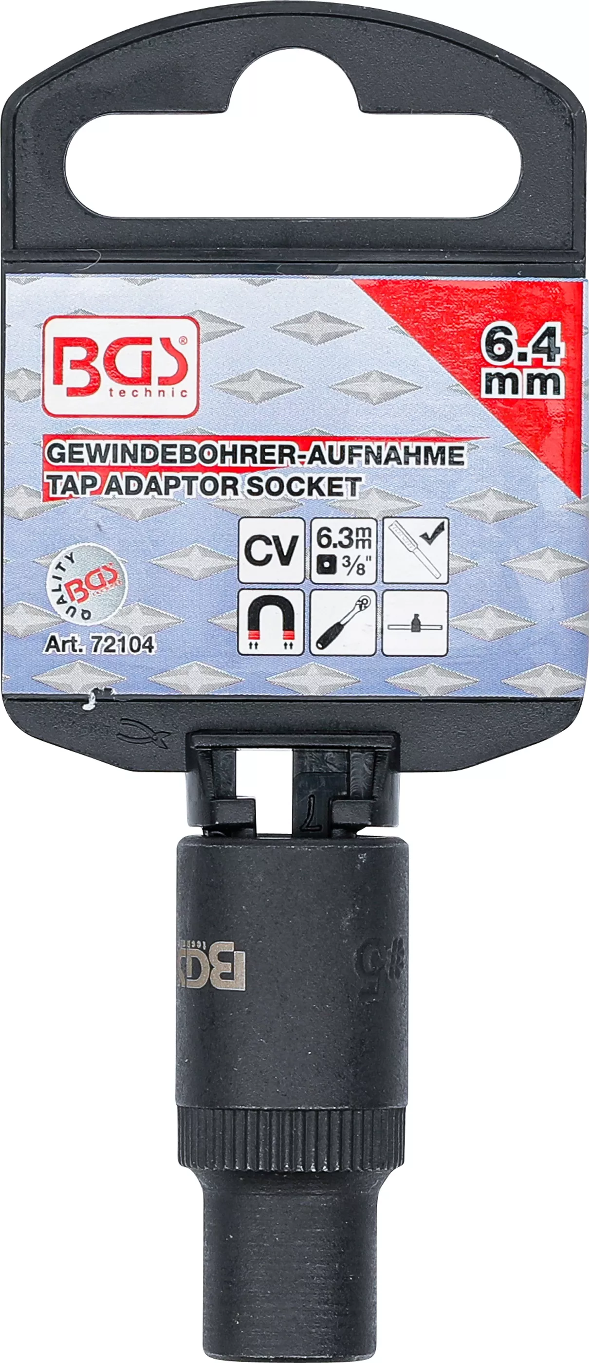 Cap atasabil cheie tubulara pentru prindere tarozi | 10 mm (3/8") | 6,4 mm [3]