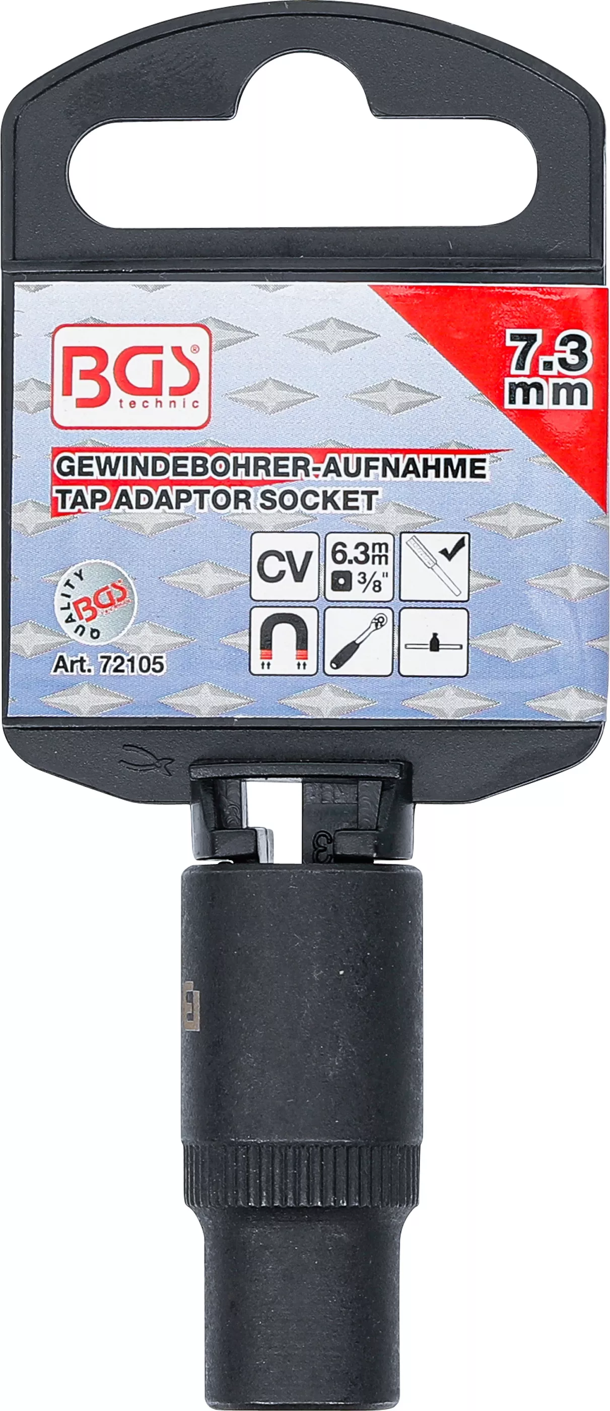 Cap atasabil cheie tubulara pentru prindere tarozi | 10 mm (3/8") | 7,3 mm [3]