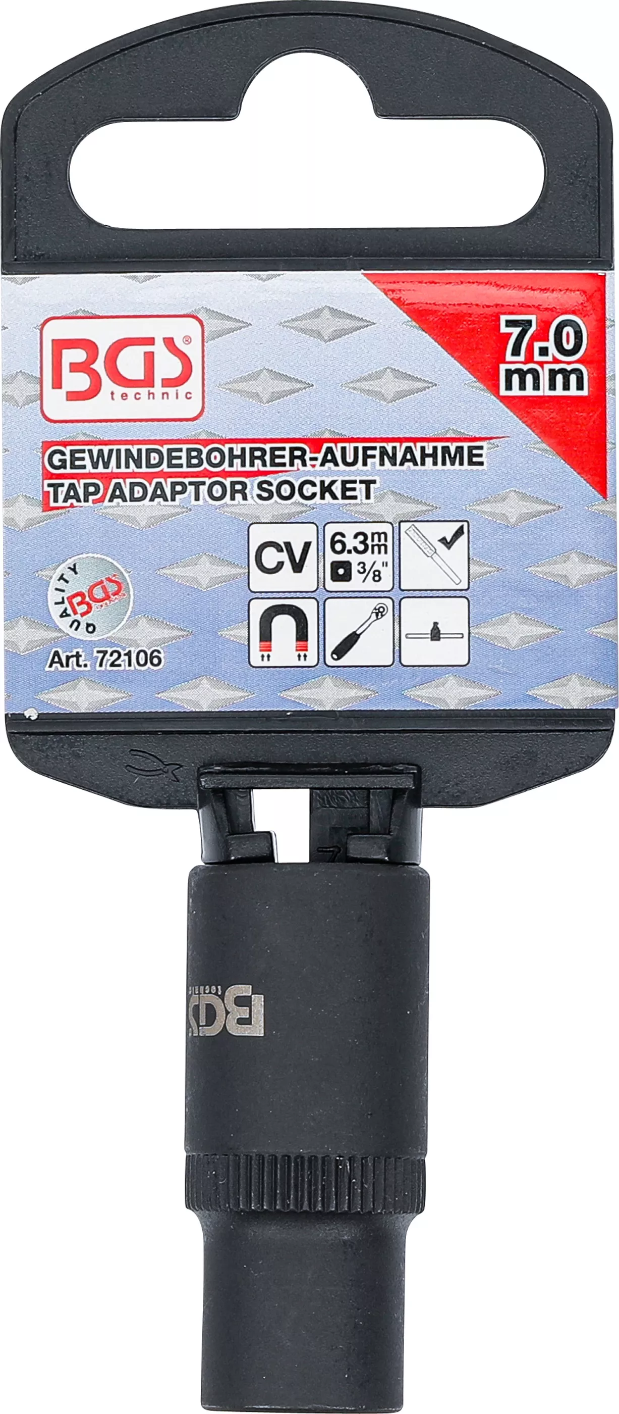 Cap atasabil cheie tubulara pentru prindere tarozi | 10 mm (3/8") | 7,0 mm [3]