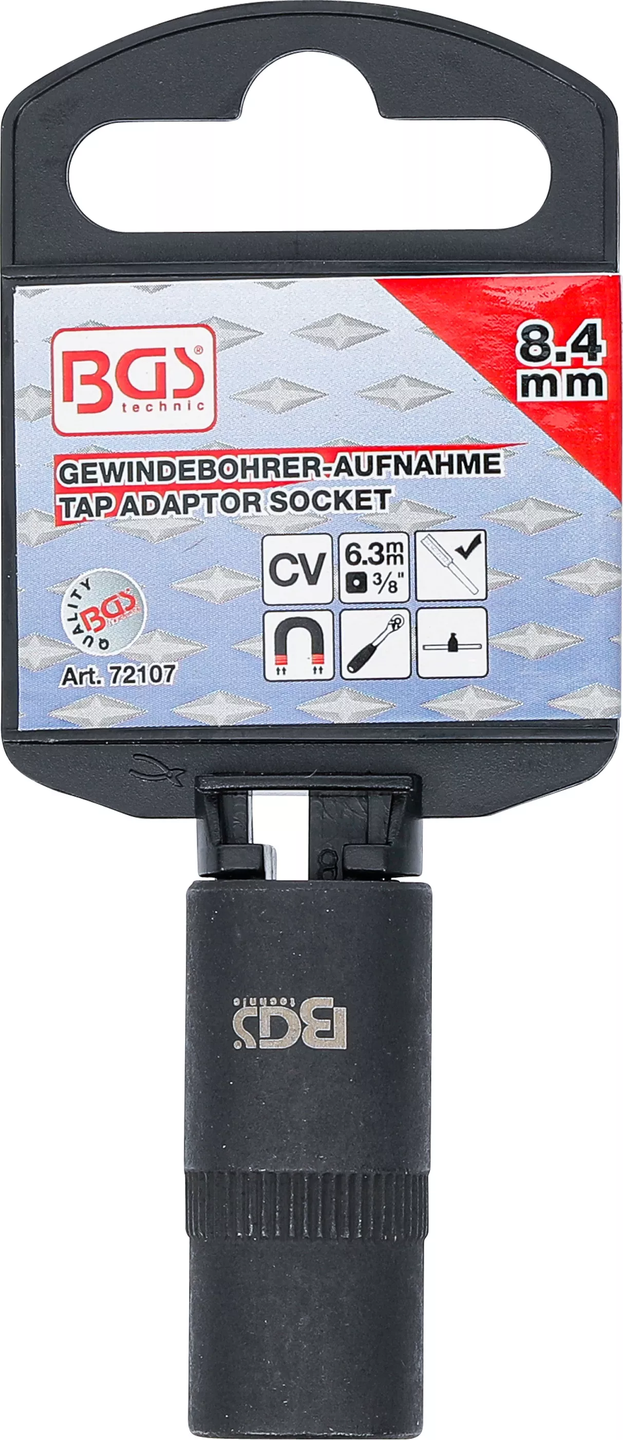 Cap atasabil cheie tubulara pentru prindere tarozi | 10 mm (3/8") | 8,4 mm [3]