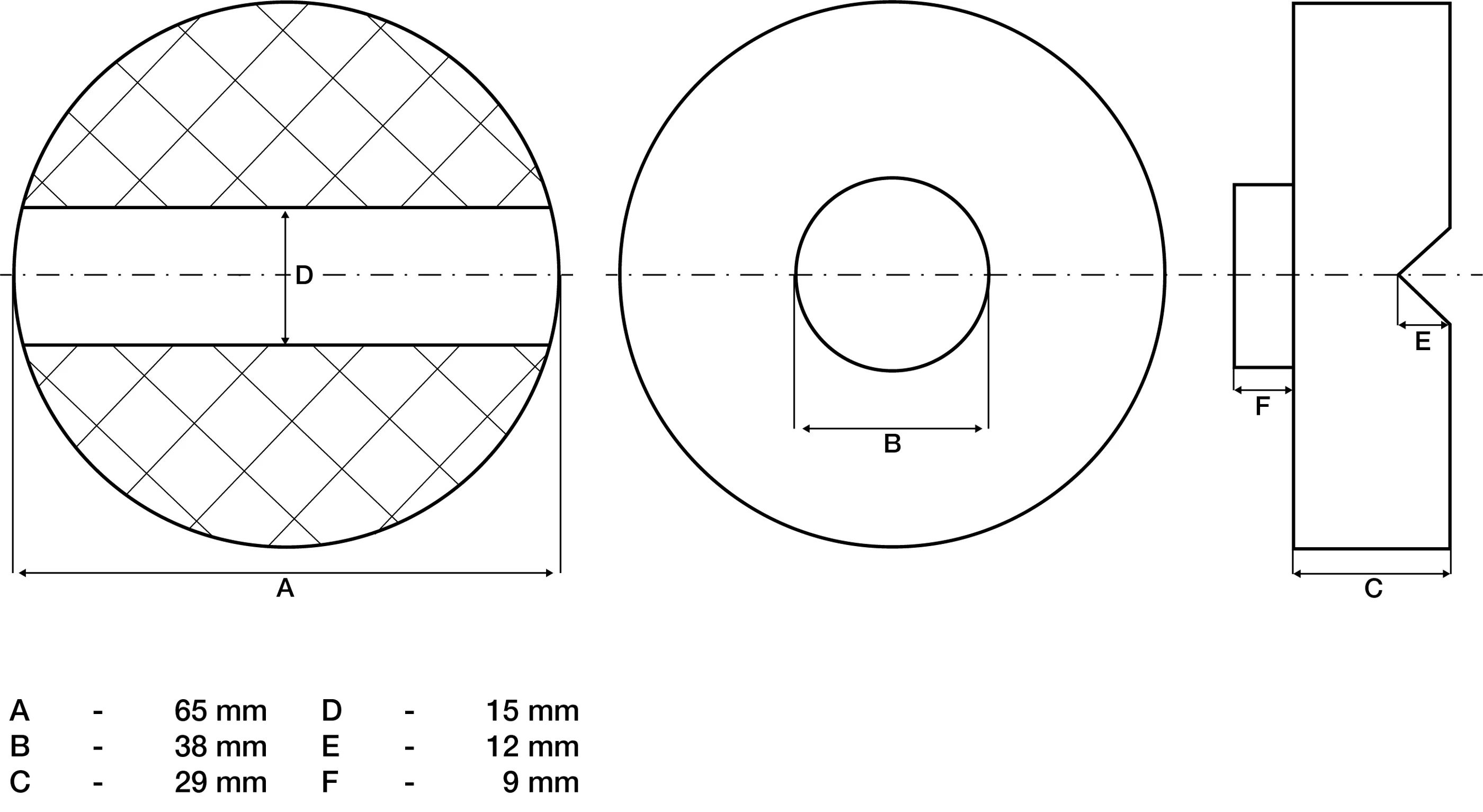 Tub de cauciuc | pentru cric vehicule | 65 x 38 mm [2]