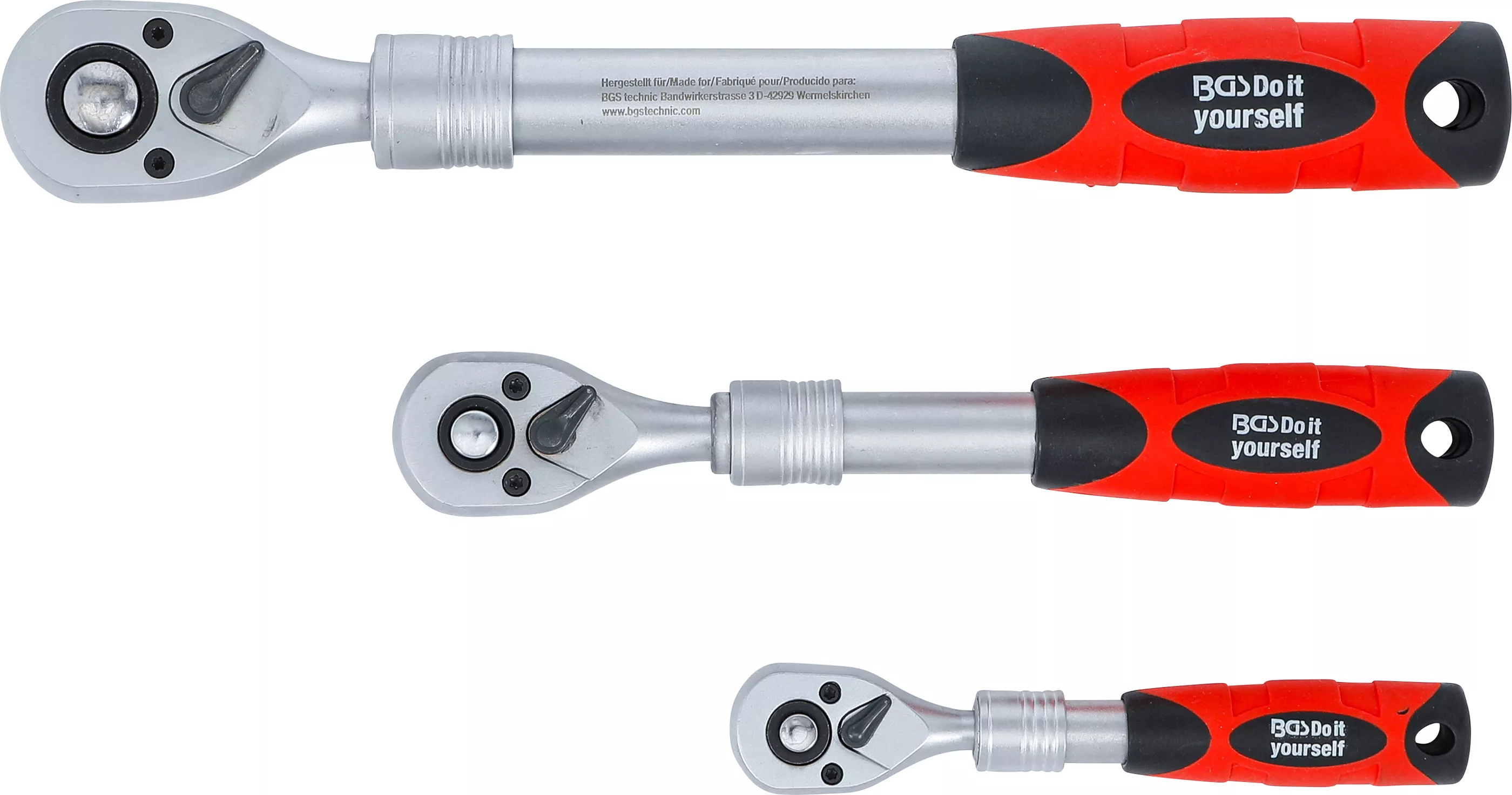 Set chei cu clichet reversibil | extensibil | 6,3 mm (1/4") - 10 mm (3/8") - 12,5 mm (1/2") | 3 piese [3]