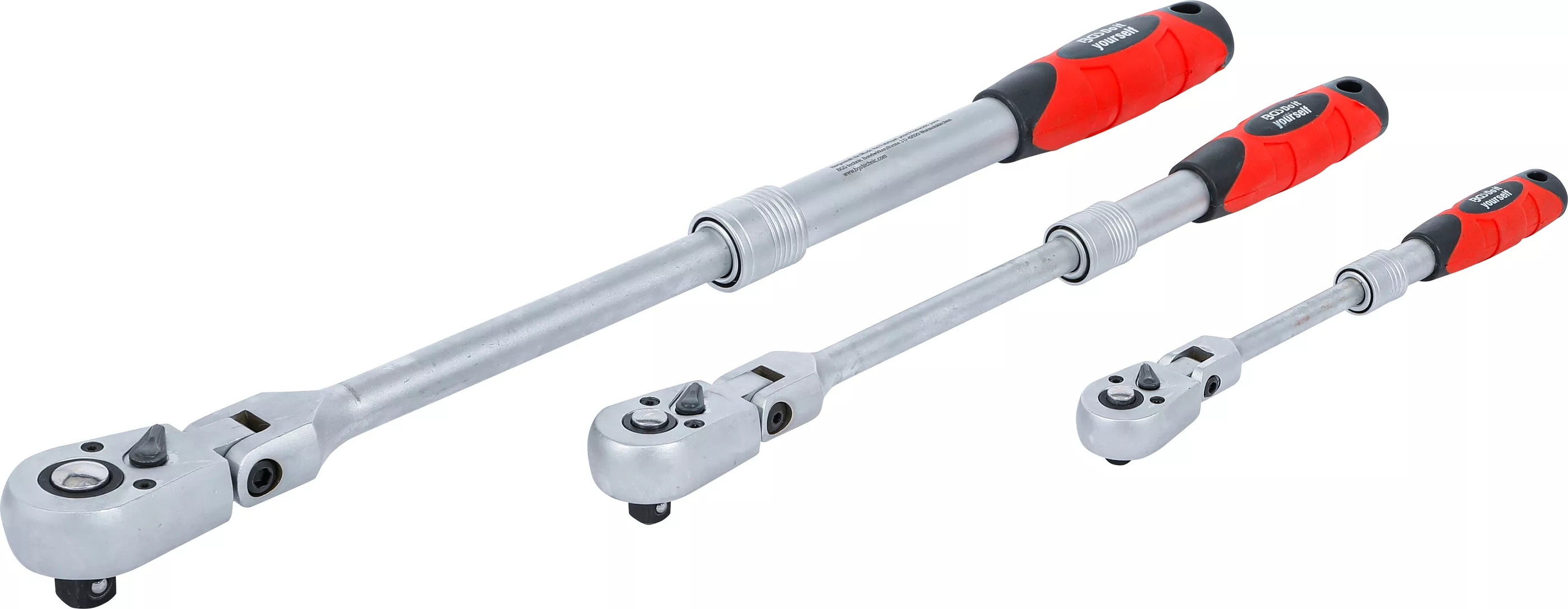 Set chei cu clichet reversibil | extensibil, articulat | 6,3 mm (1/4") - 10 mm (3/8") - 12,5 mm (1/2") | 3 piese [2]