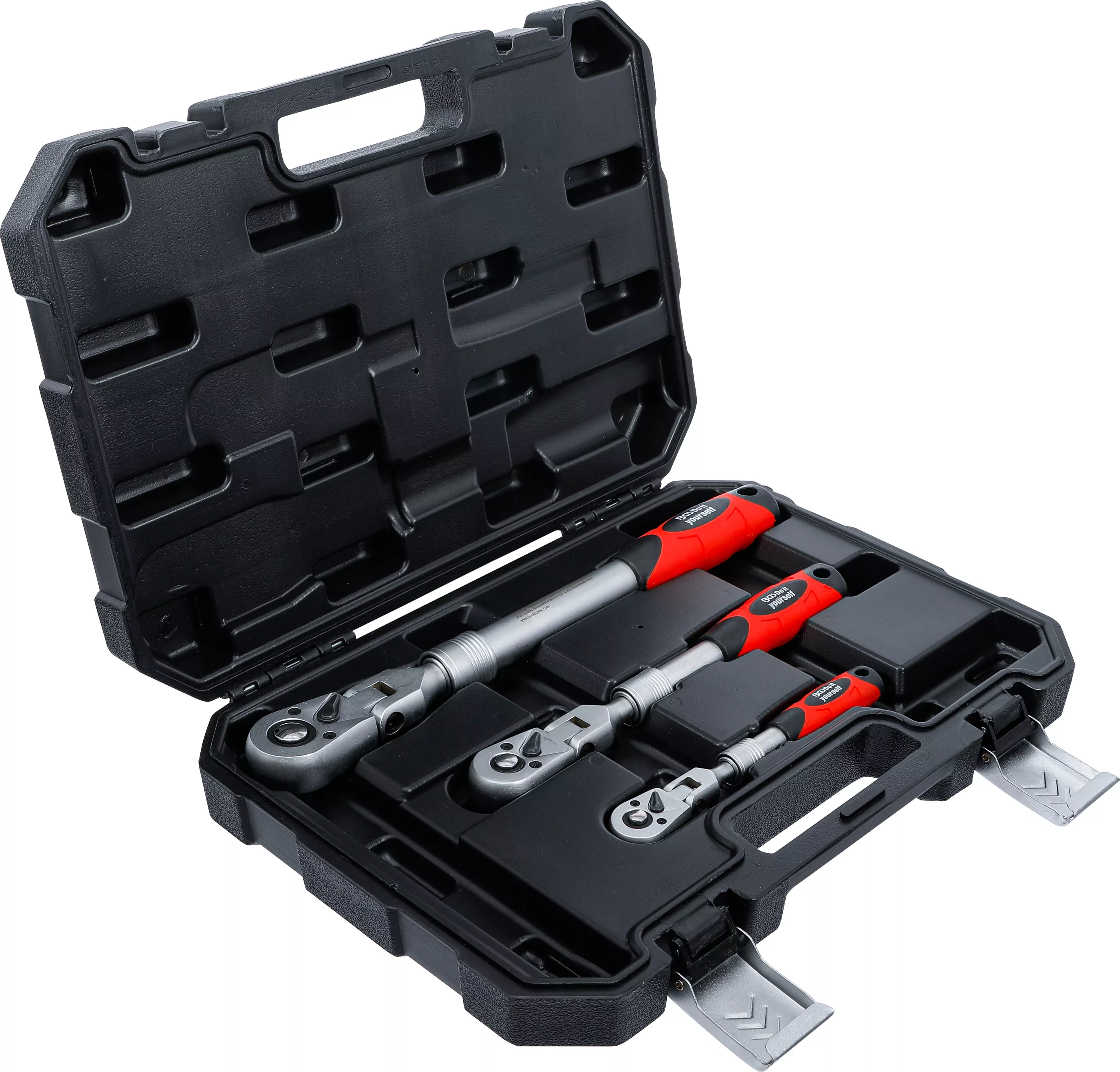 Set chei cu clichet reversibil | extensibil, articulat | 6,3 mm (1/4") - 10 mm (3/8") - 12,5 mm (1/2") | 3 piese [7]