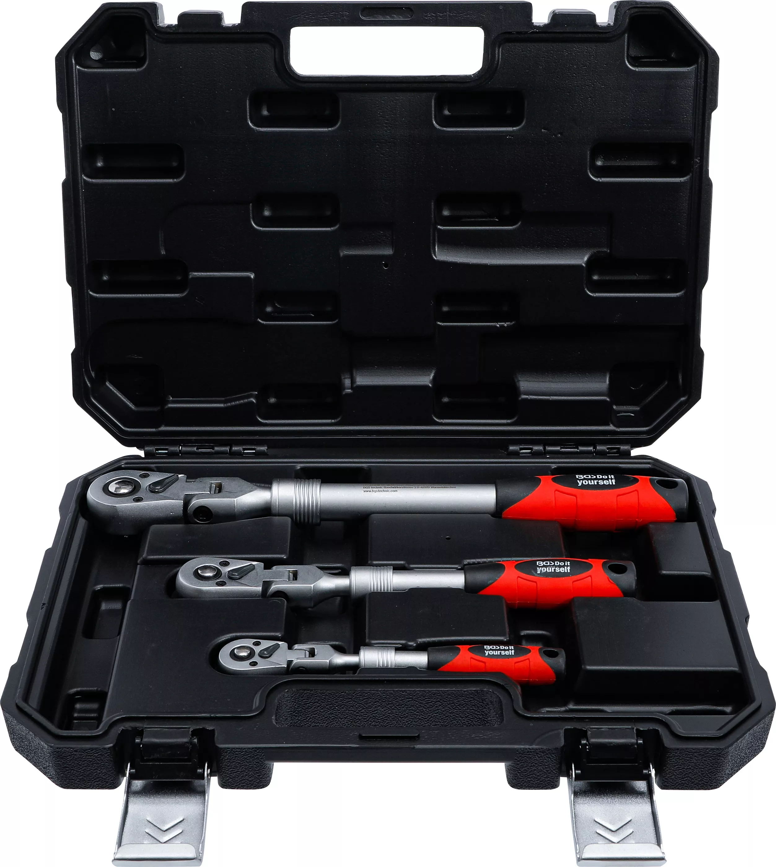 Set chei cu clichet reversibil | extensibil, articulat | 6,3 mm (1/4") - 10 mm (3/8") - 12,5 mm (1/2") | 3 piese [1]
