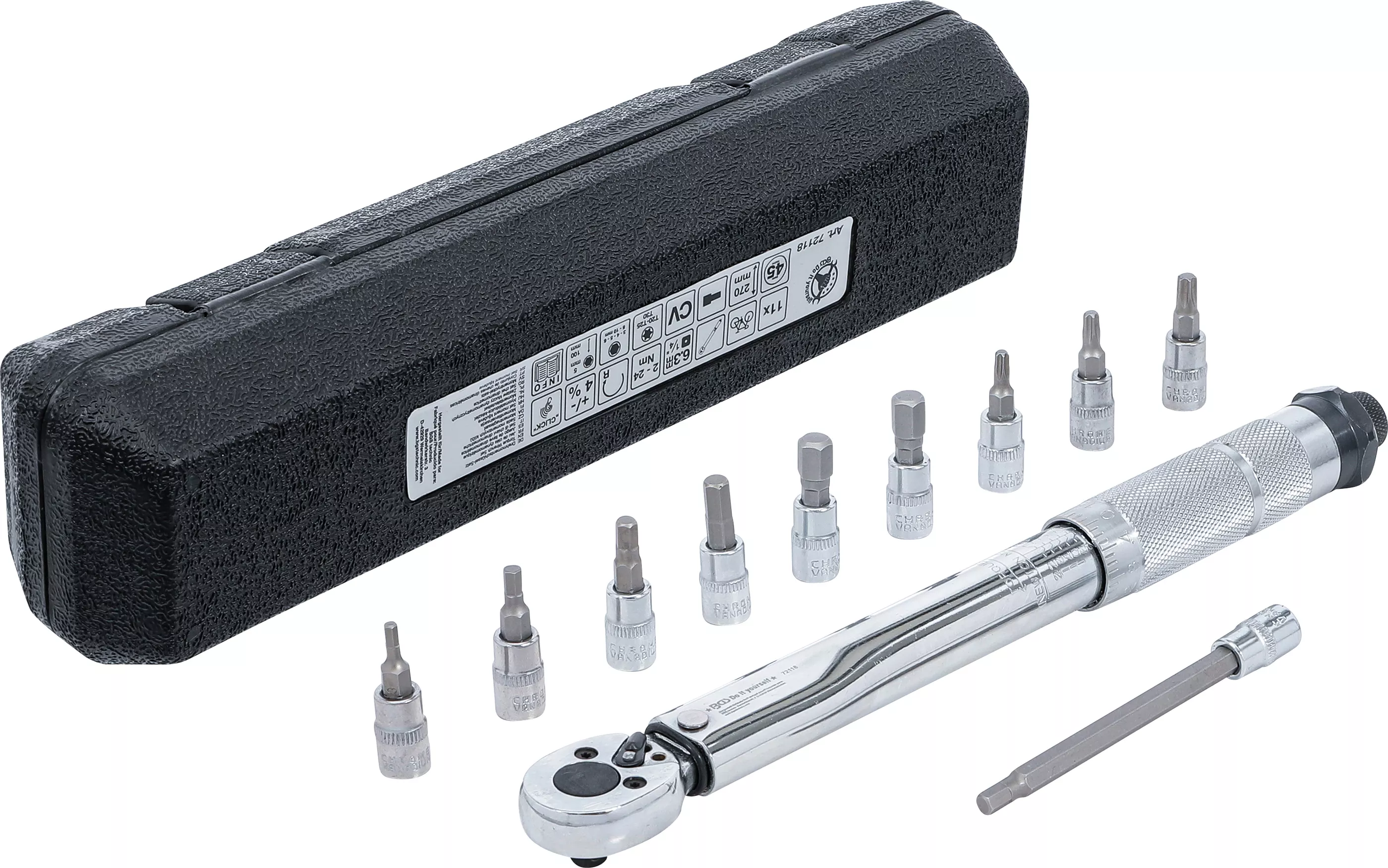 Set chei dinamometrice | 6,3 mm (1/4") | 2 - 24 Nm | 11 piese [1]