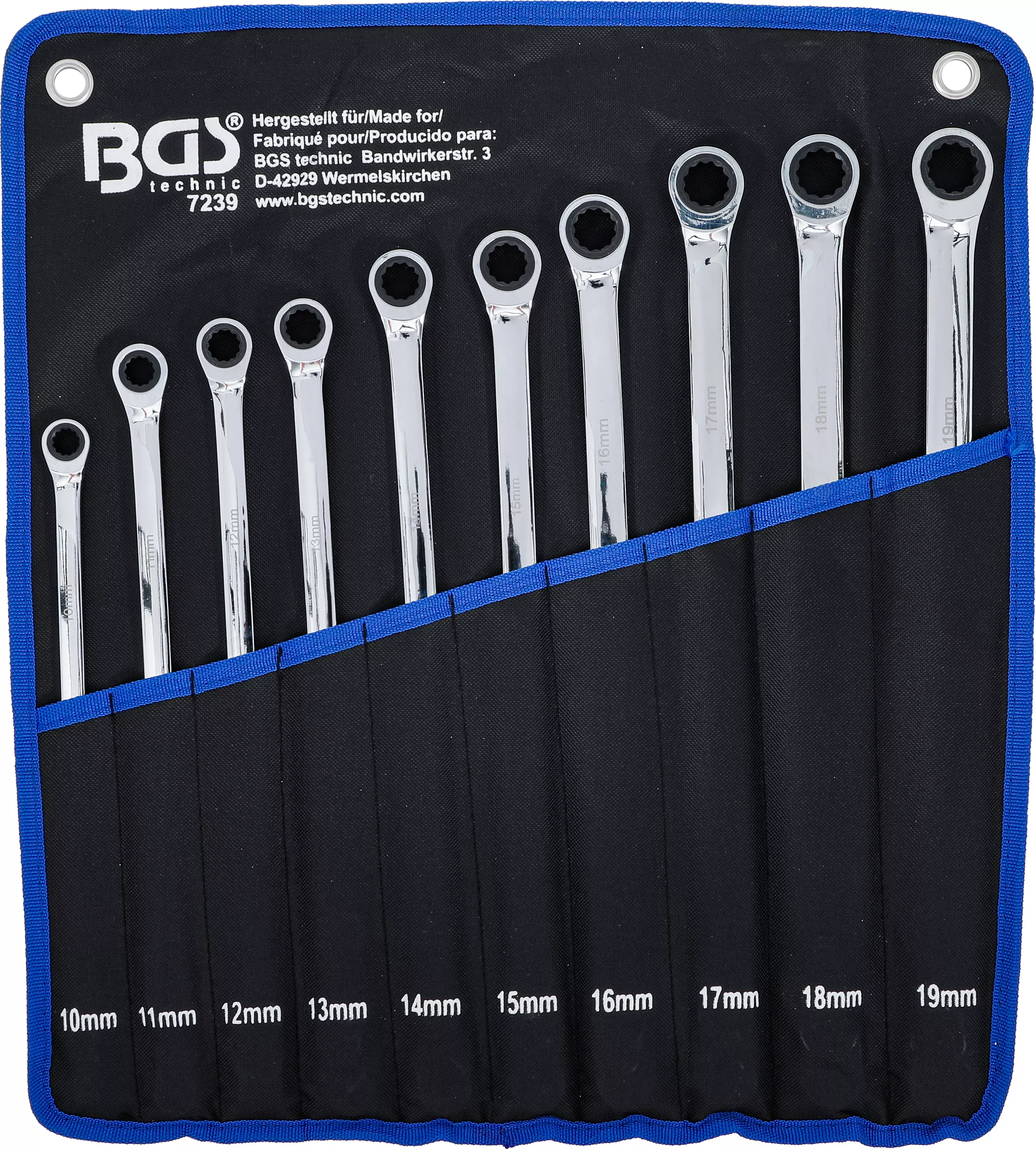 Set chei cu clichet si chei inelare | extra lungi | 10 - 19 mm | 10 piese [7]