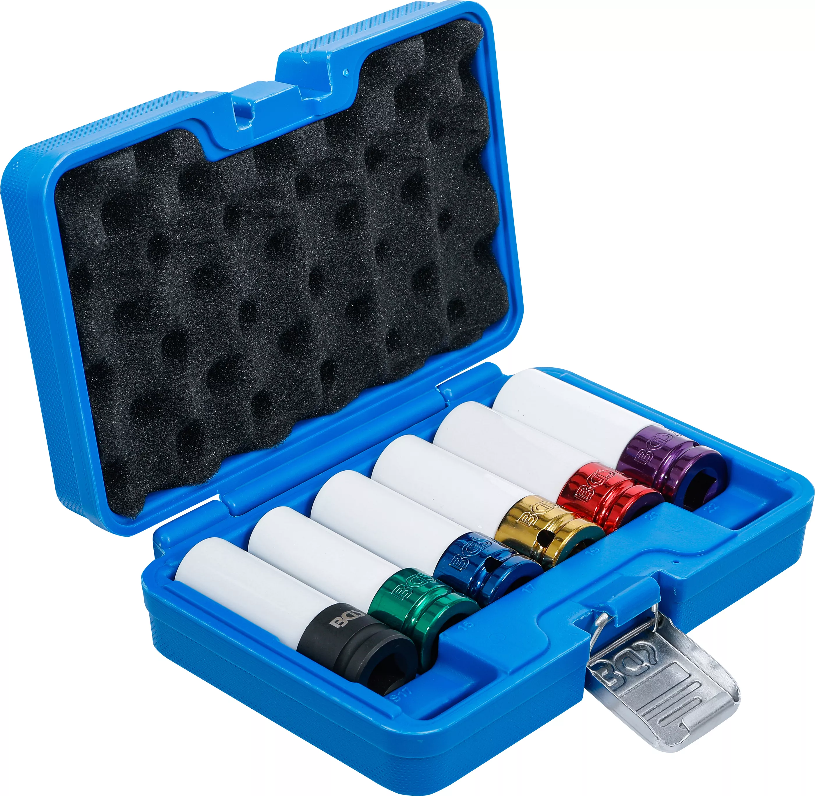 Set capete cheie de impact cu protectie | 12,5 mm (1/2") | 15 / 17 / 19 / 21 / 22 mm / MS17 | 6 piese [2]