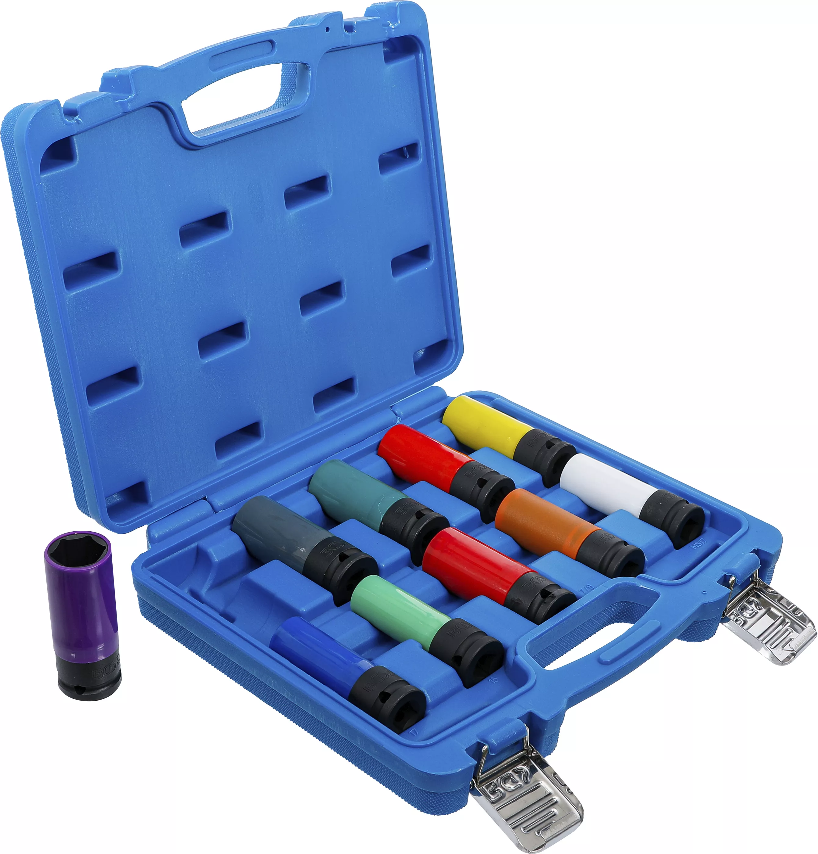 Set capete cheie de impact cu protectie | 12,5 mm (1/2") | 15 - 24 mm si suruburi de roti speciale | 10 piese [2]