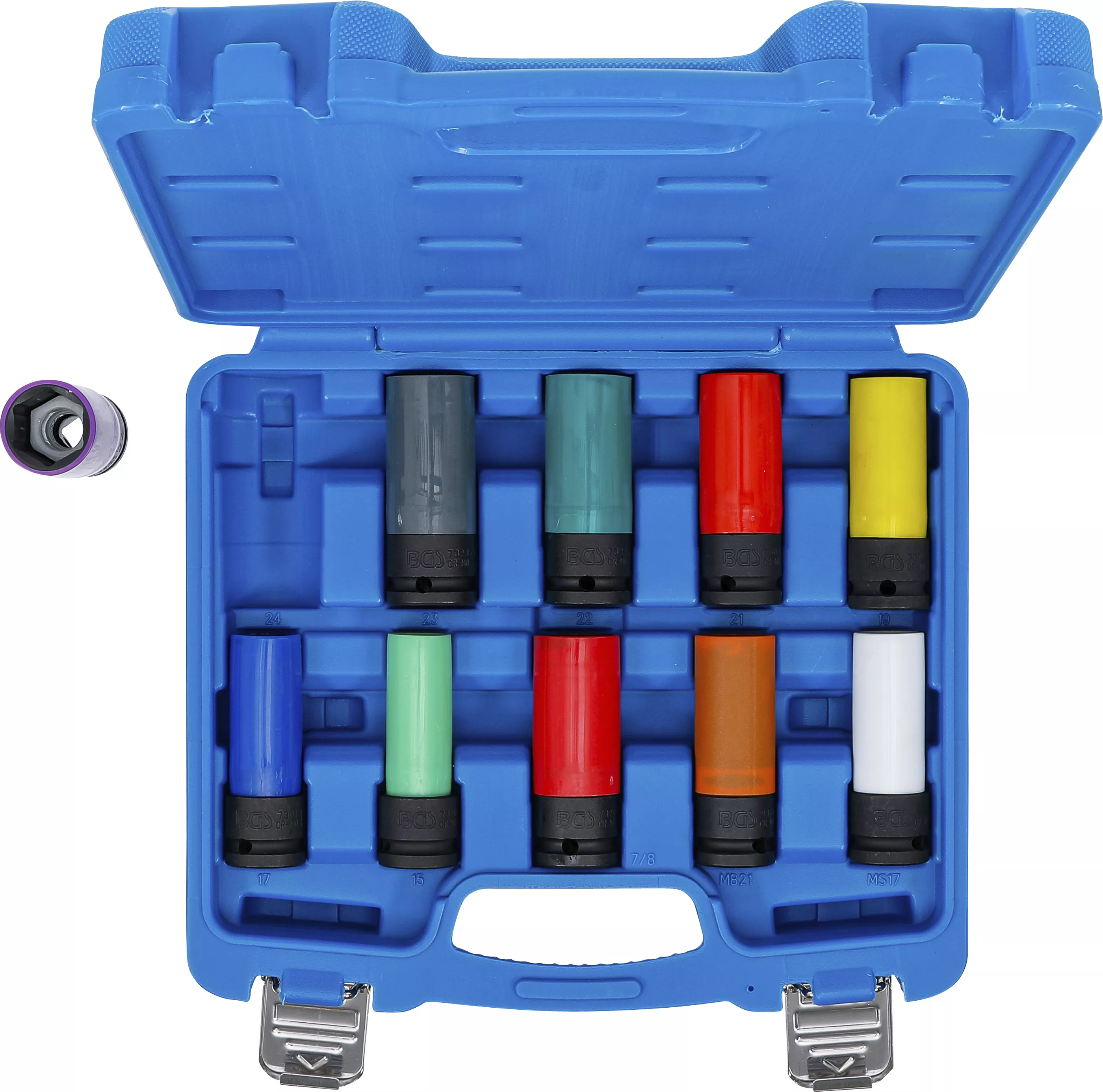 Set capete cheie de impact cu protectie | 12,5 mm (1/2") | 15 - 24 mm si suruburi de roti speciale | 10 piese [4]