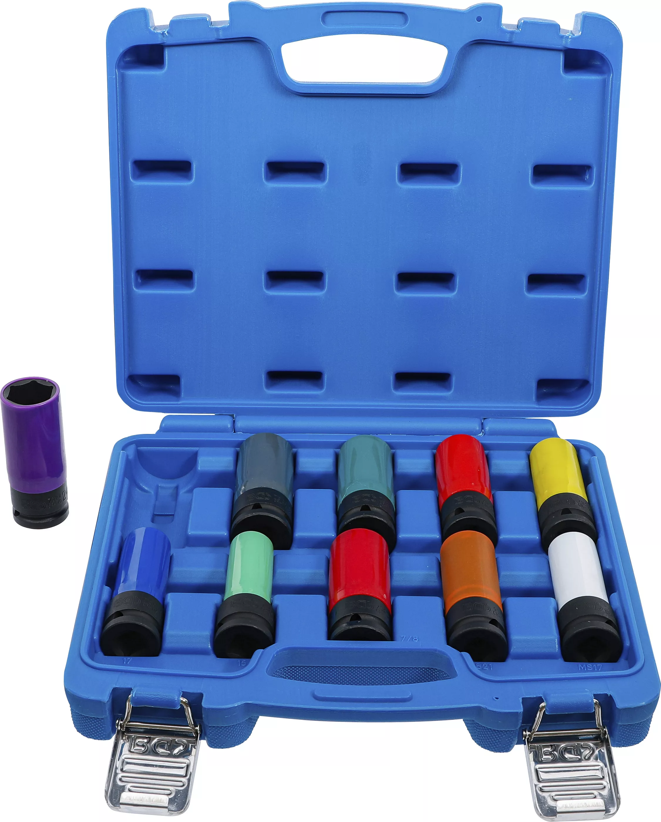 Set capete cheie de impact cu protectie | 12,5 mm (1/2") | 15 - 24 mm si suruburi de roti speciale | 10 piese [1]