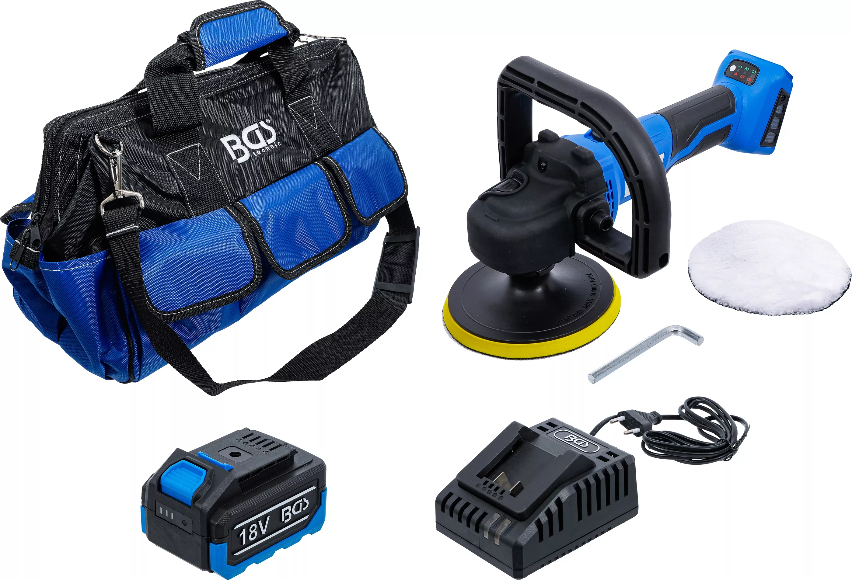 Set masina de polizat si slefuit cu acumulator | fara perii | 18 V | cu acumulator si incarcator rapid [1]
