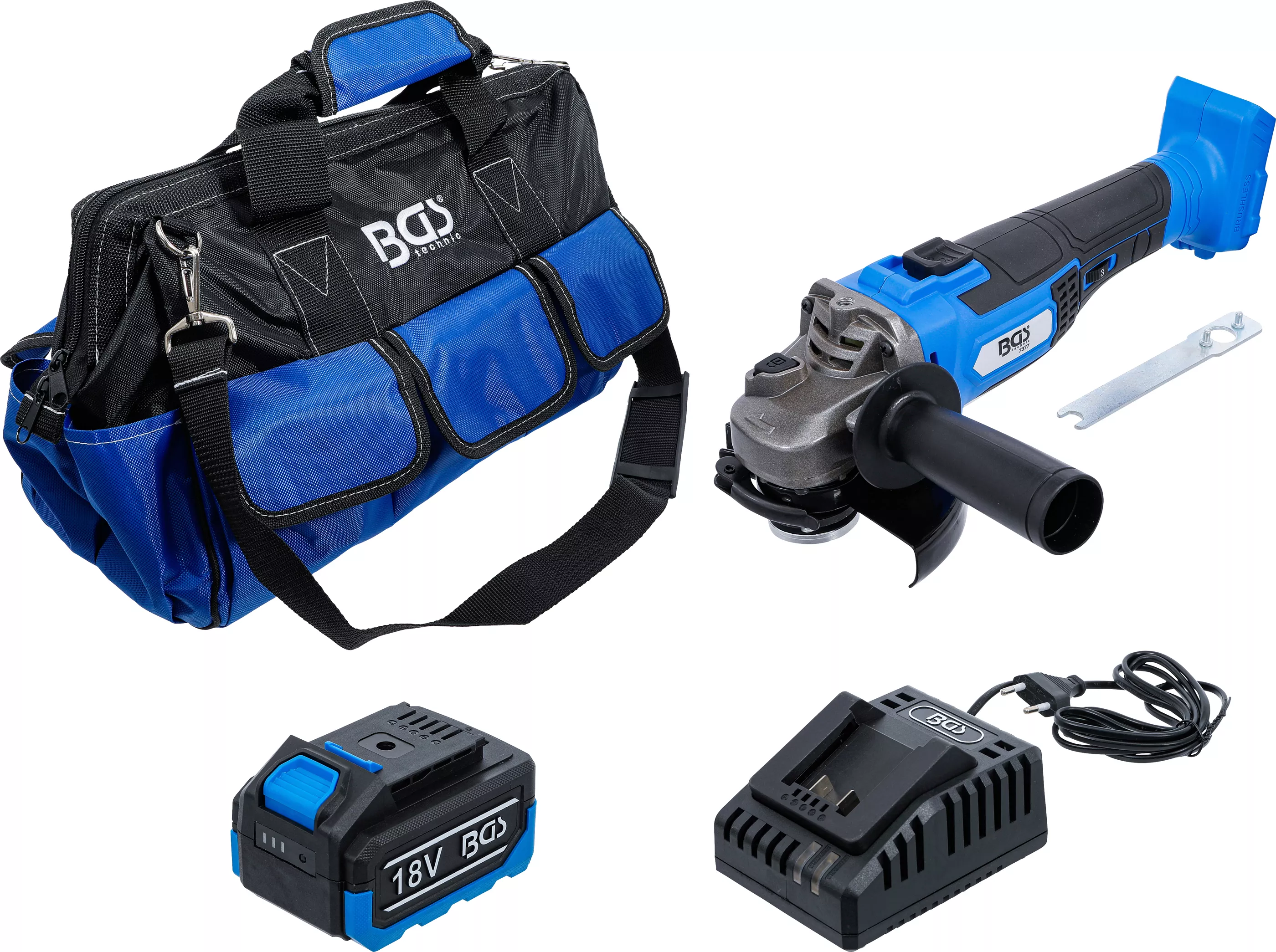 Set polizor unghiular cu acumulator | fara perii | 18 V | cu acumulator si incarcator rapid [1]