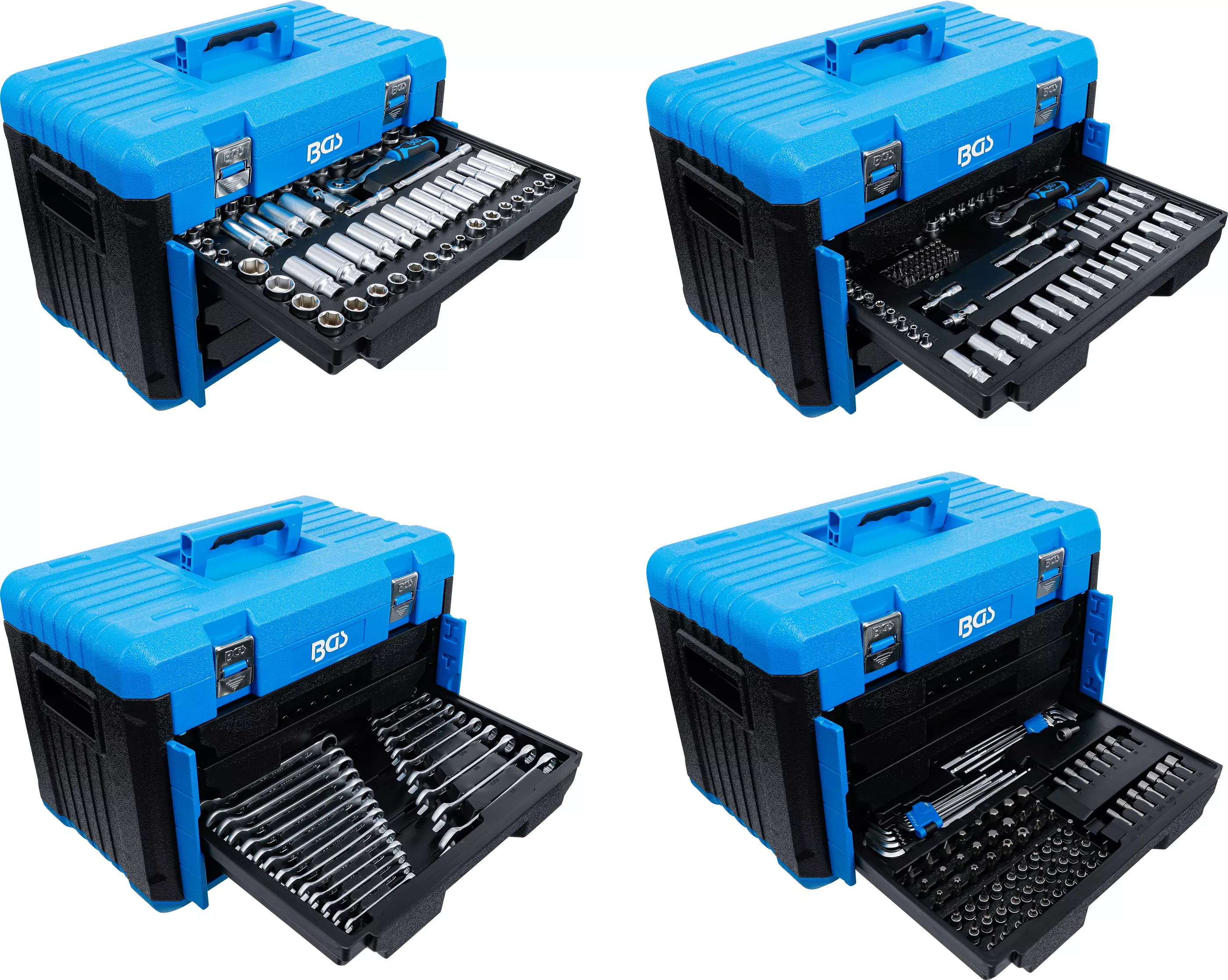 Set chei tubulare 6 colturi | Antrenare 6,3 mm (1/4") / 10 mm (3/8") / 12,5 mm (1/2") | Marimi metric si in toli | 300 piese [6]