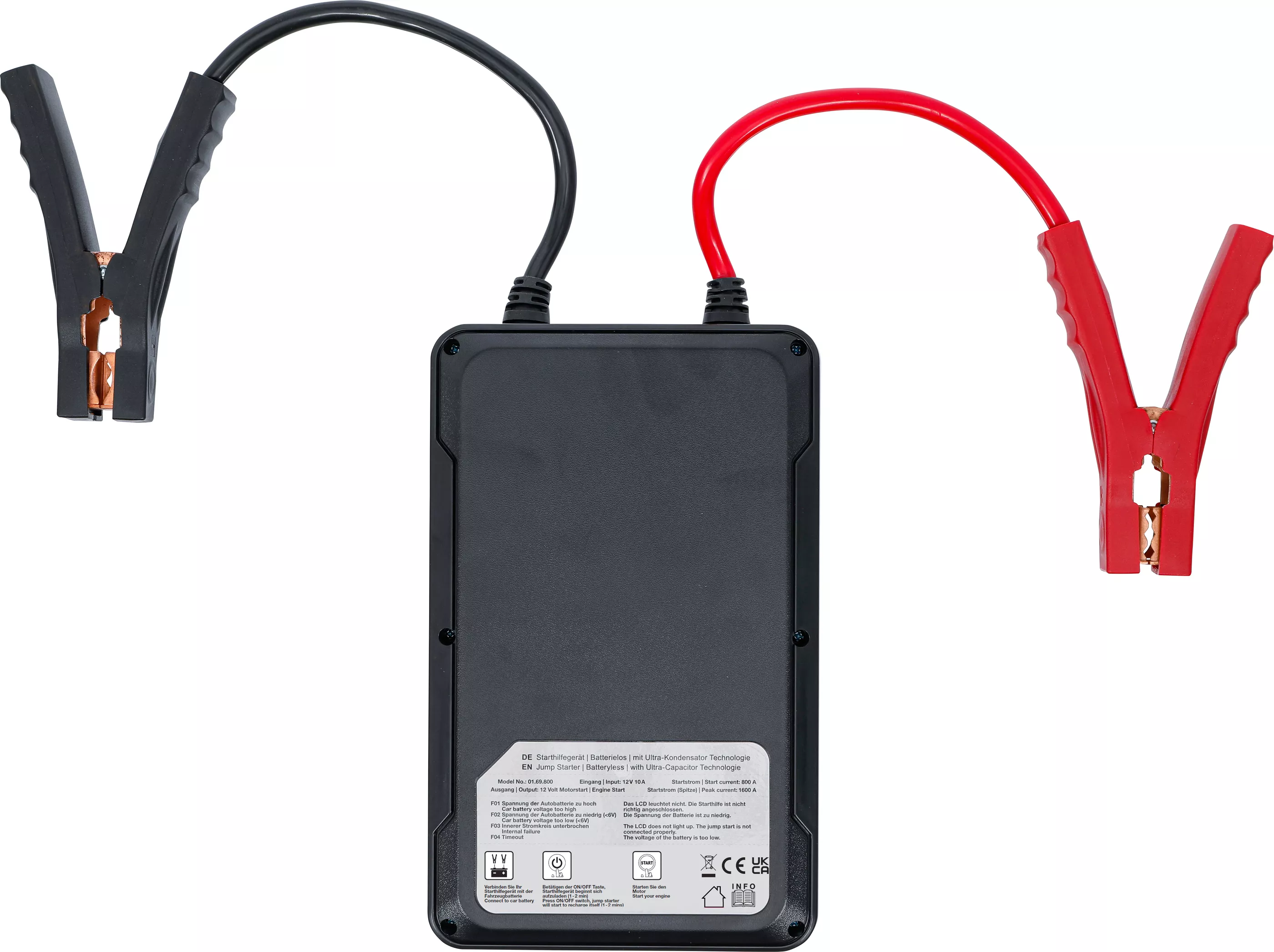 Aparat ajutor pornire | fara baterie | cu tehnologie cu ultra-condensatoare | 12 V / 800 A / 1600 A [6]