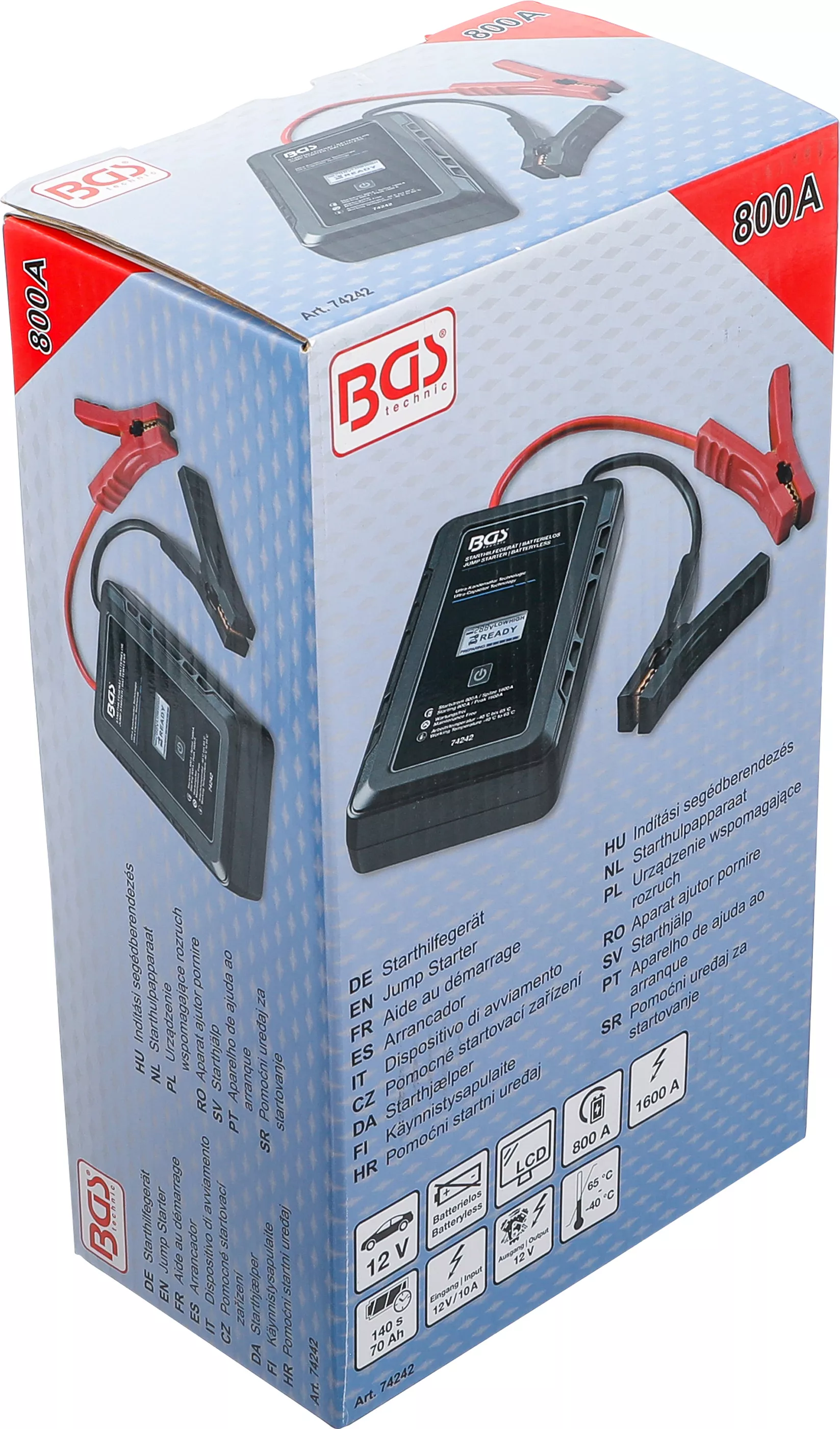 Aparat ajutor pornire | fara baterie | cu tehnologie cu ultra-condensatoare | 12 V / 800 A / 1600 A [7]