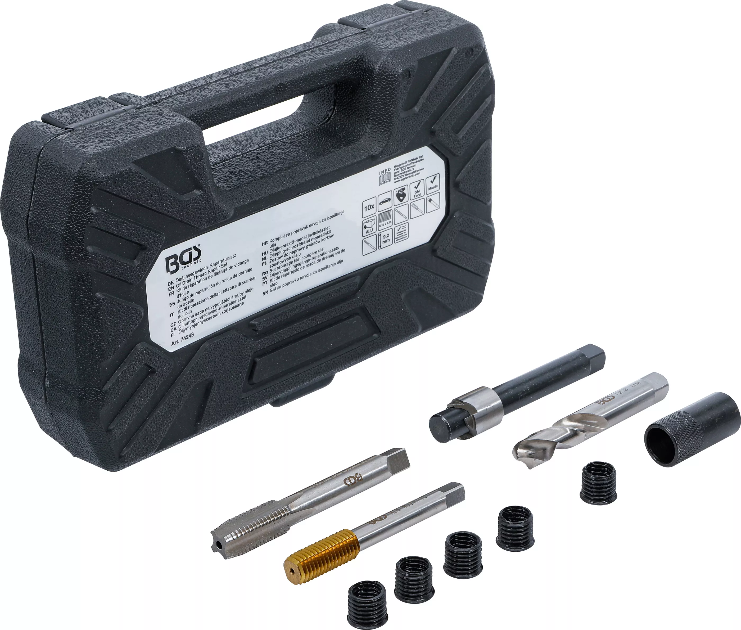 Set reparatie pentru filet baie scurgere ulei | pentru bai de ulei din aluminiu | M12 x 1,75 mm [1]