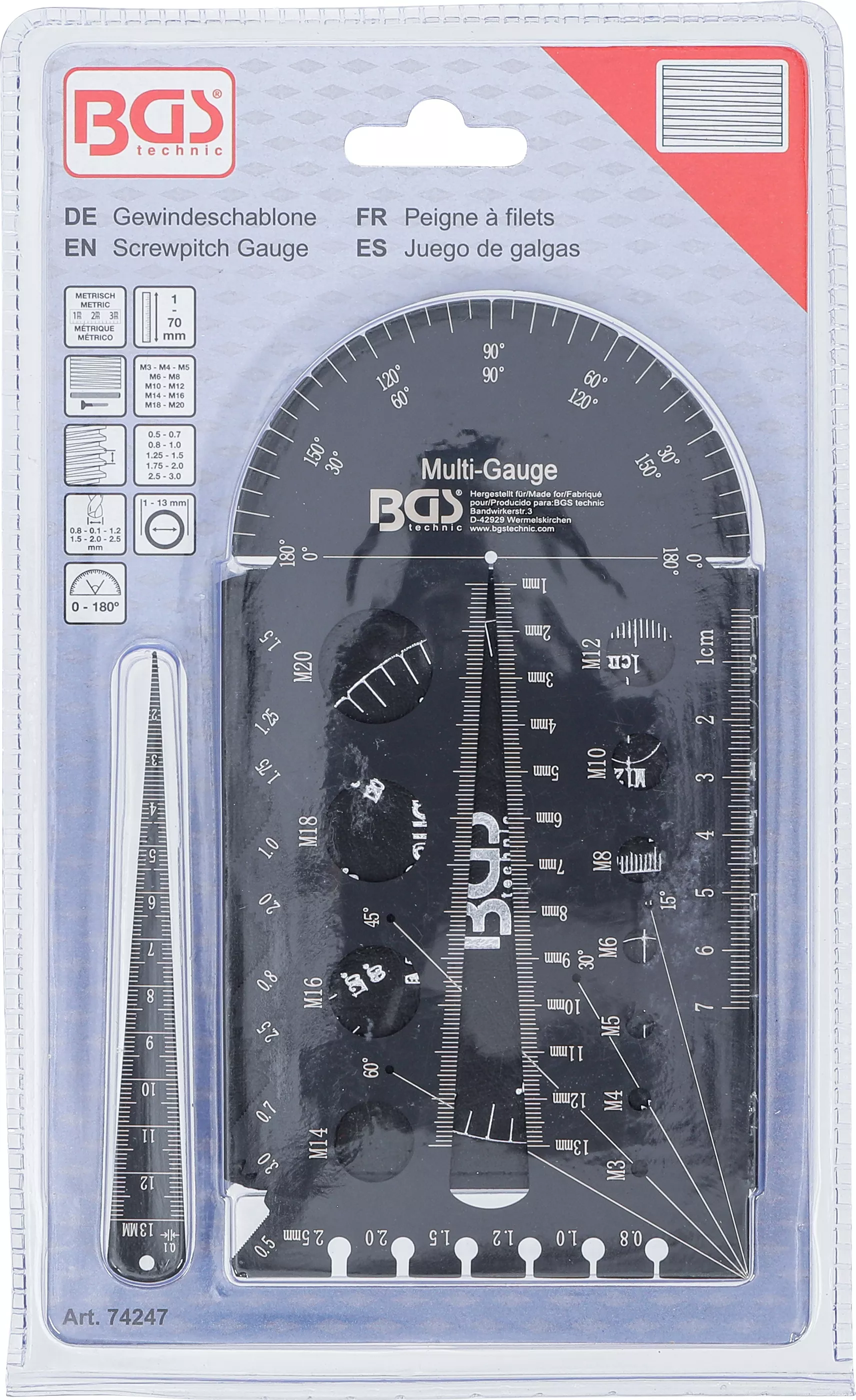 sabloane de suruburi si filete | metric | M3 - M20, 0,5 - 13,00 mm [8]