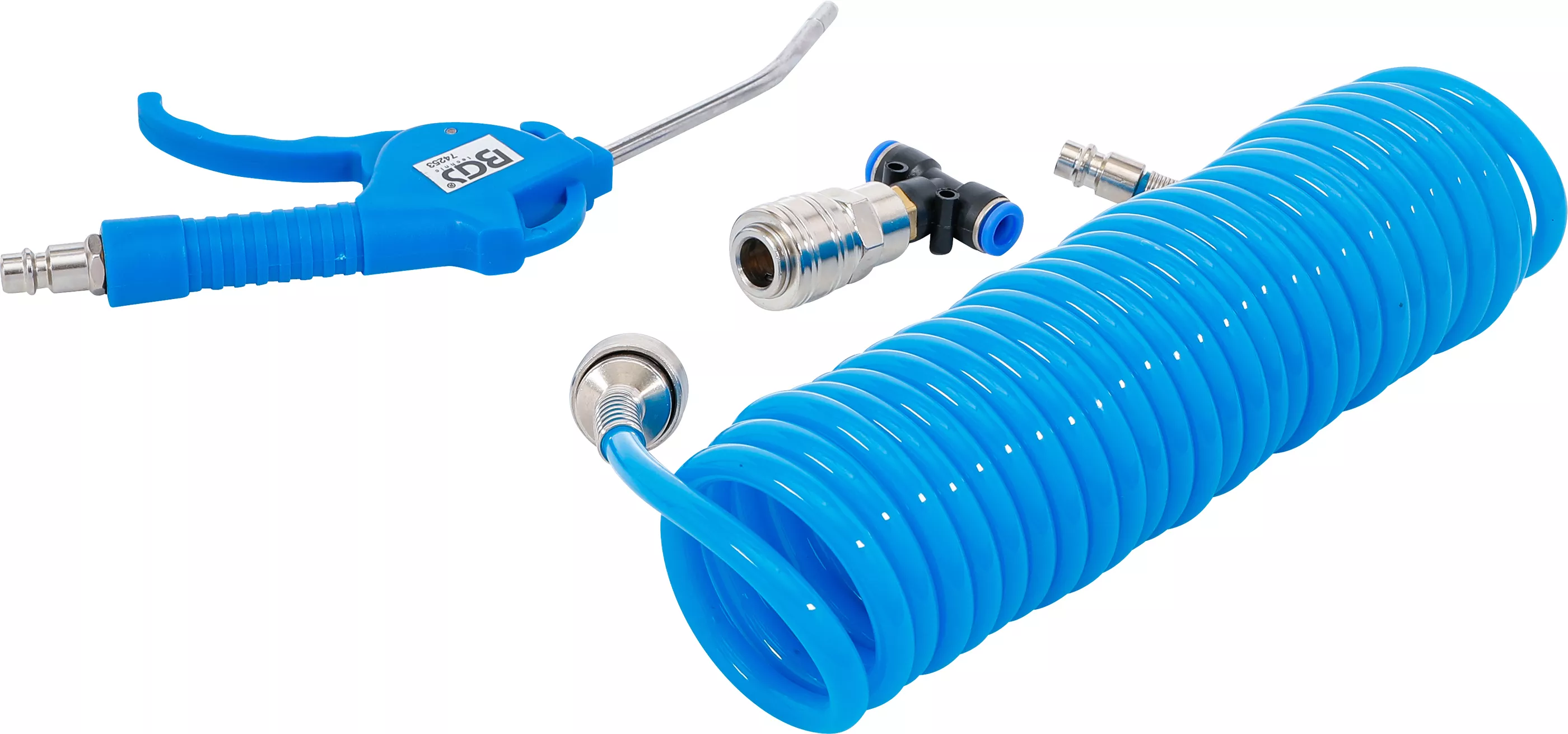 Pistol de suflat cu aer comprimat | cu furtun spiralat aer comprimat si conector T [2]
