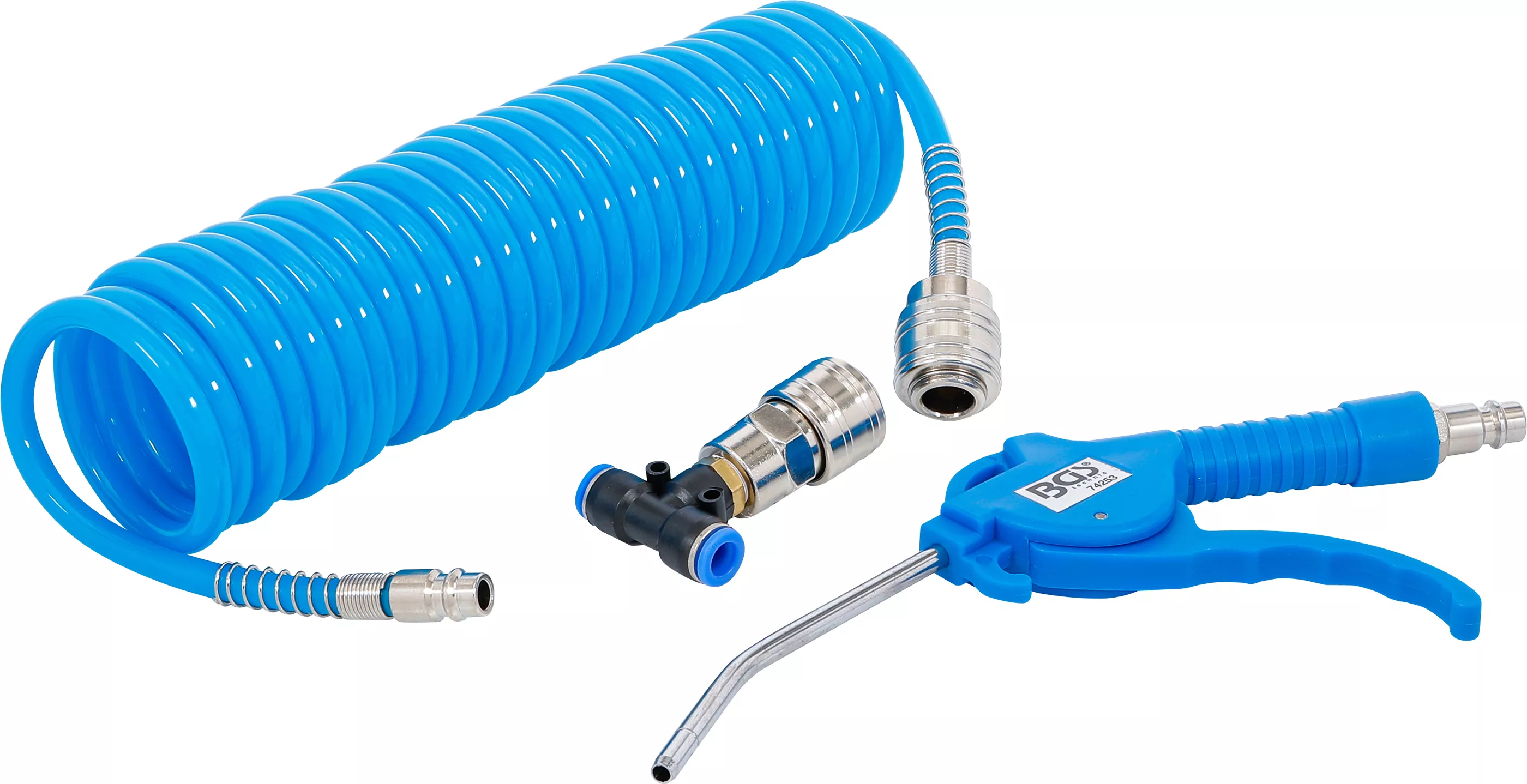 Pistoale de suflat - Pistol de suflat cu aer comprimat | cu furtun spiralat aer comprimat si conector T