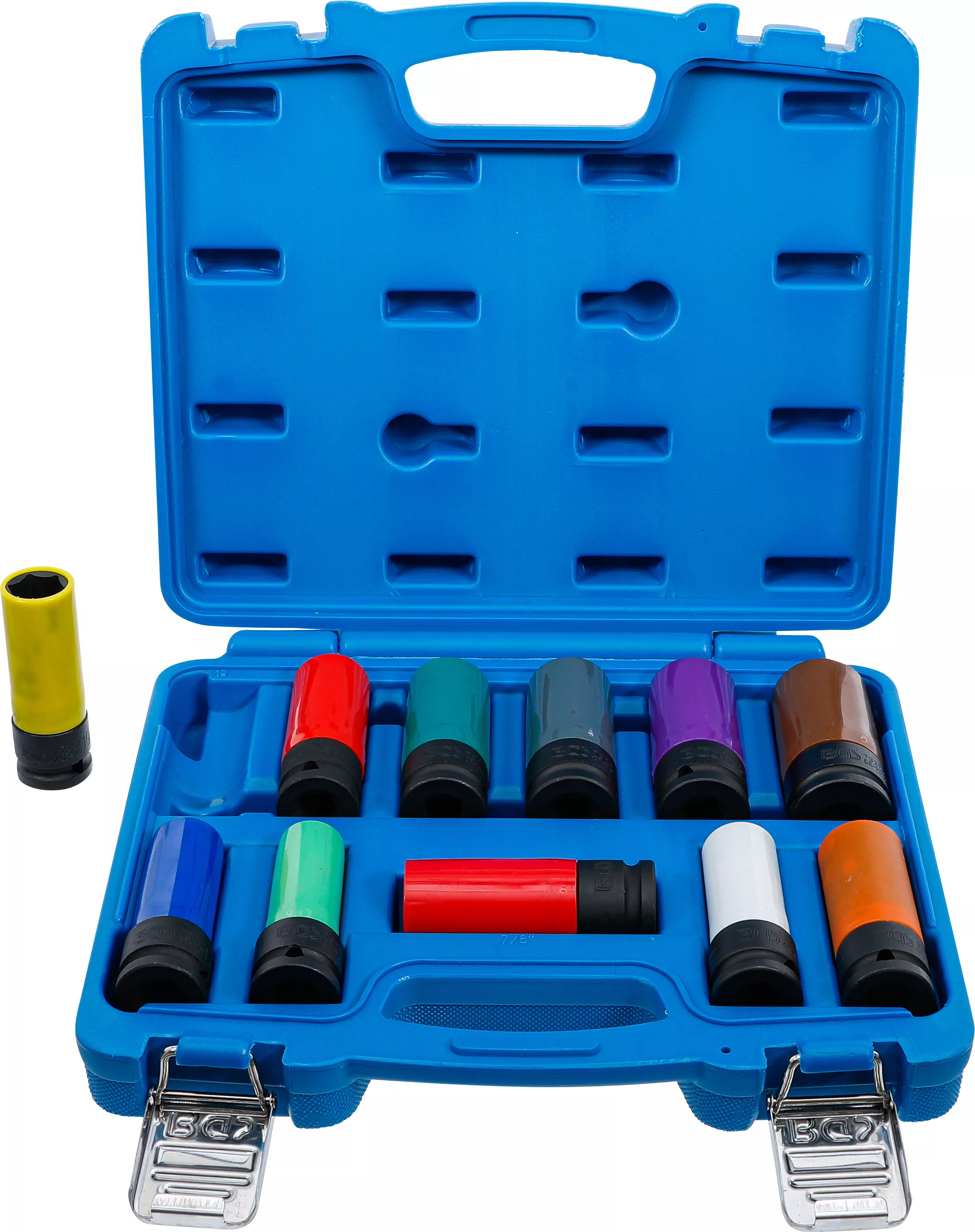 Set capete cheie de impact cu protectie | 12,5 mm (1/2") | 15 - 27 mm si suruburi de roti speciale | 11 piese [1]