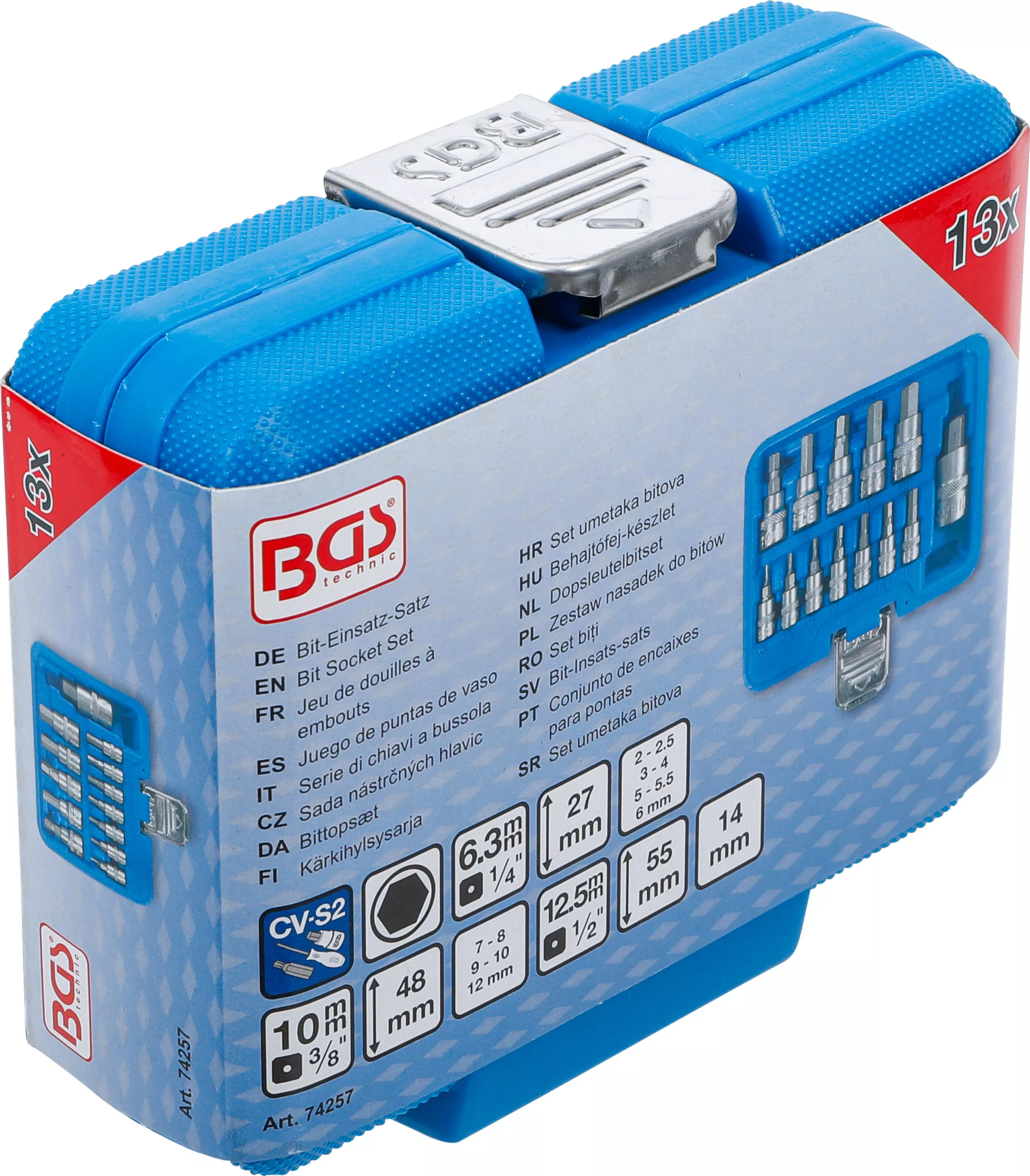 Set biti | 6,3 mm (1/4") / 10 mm (3/8") / 12,5 mm (1/2") | hexagon interior 2 - 14 mm | 13 piese [6]